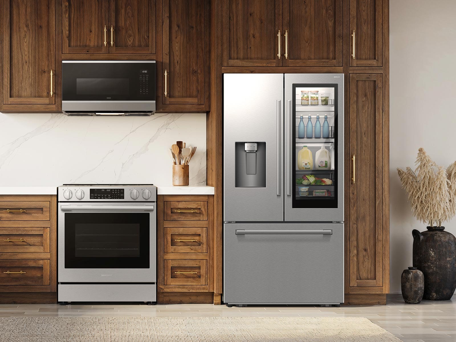 Bespoke AI 3-Door French Door AutoView™ | Zero Clearance Fit | 29 cu. ft. Stainless Steel