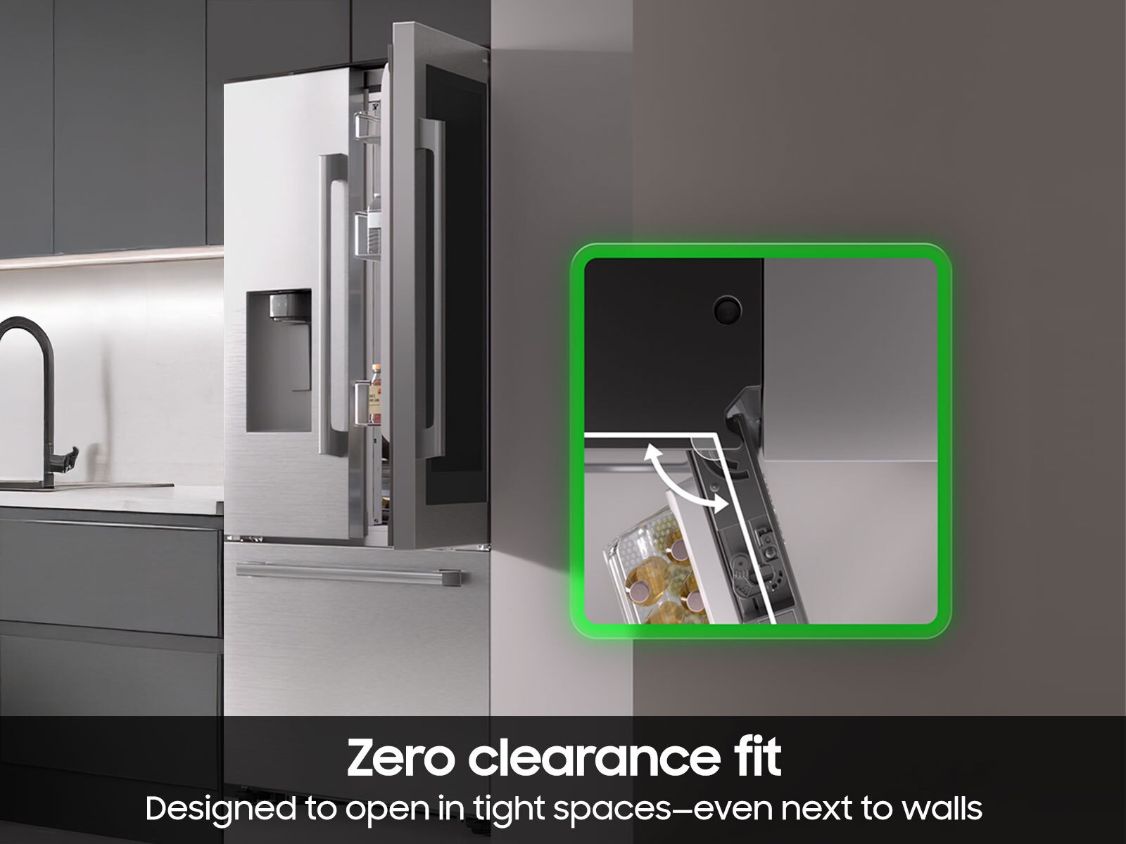 Bespoke AI 3-Door French Door AutoView™ | Zero Clearance Fit | 29 cu. ft. Stainless Steel