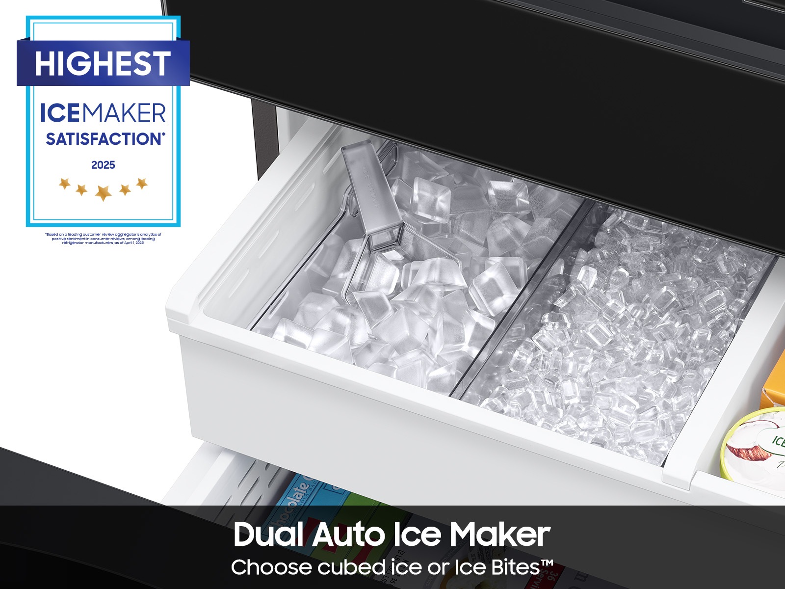 Samsung Bespoke 23 cu. ft. Counter Depth 4-Door French Door Refrigerator with AI Family Hub™+ AI Vision Inside™ in Charcoal Glass / Black on Fridge.com