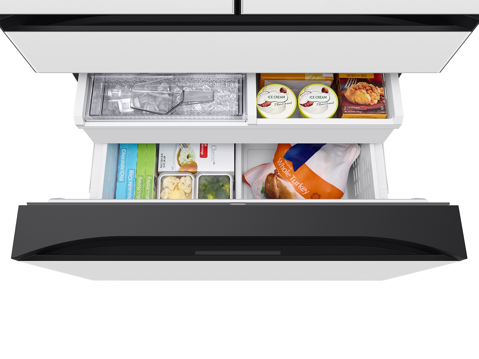 Bespoke AI Refrigerator FDR Family Hub™ Slide-in-Shelf-Food Clean White 