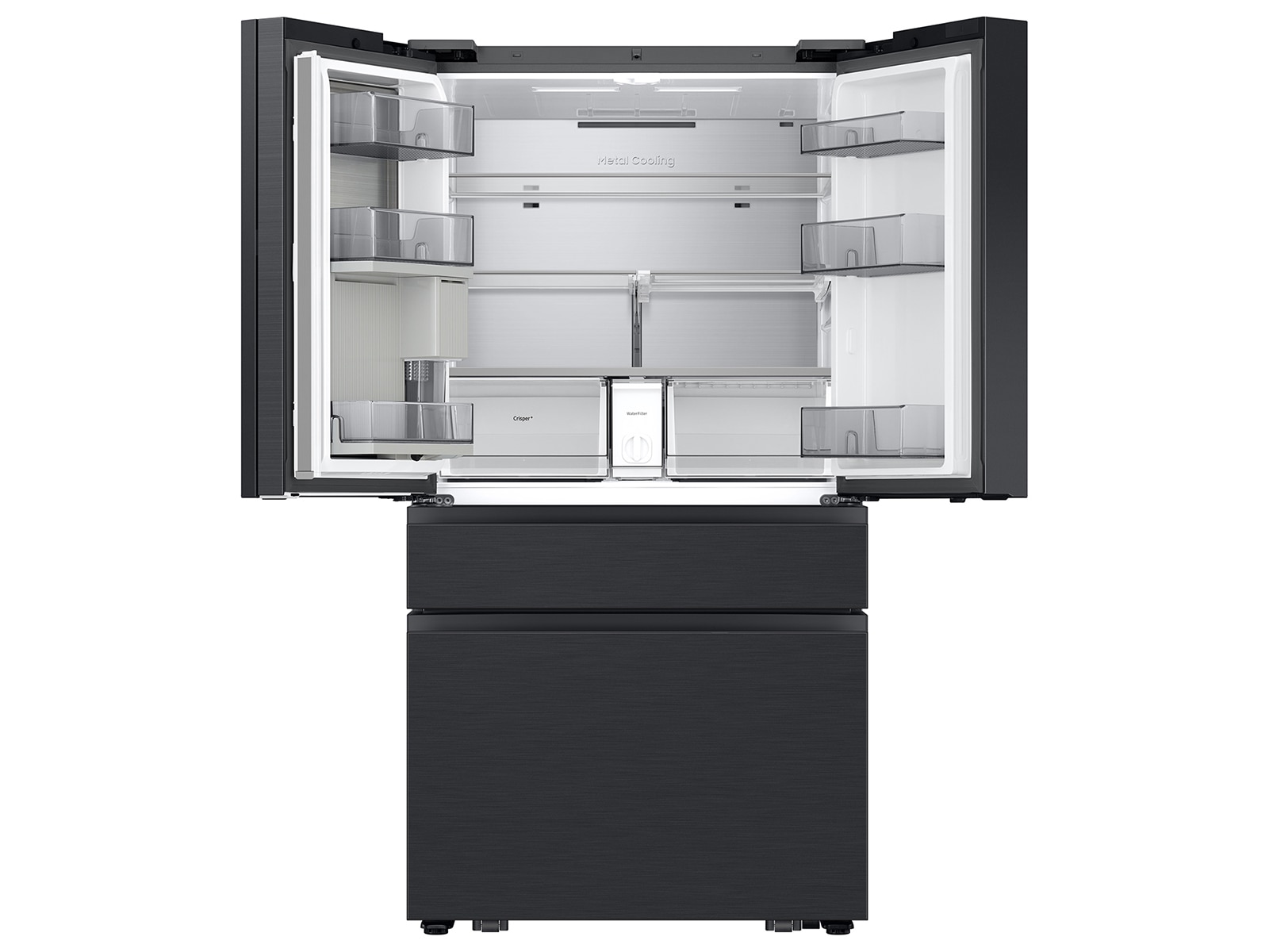 Bespoke AI 4-Door French Door Family Hub™ 32" | AI Vision &amp; Auto Open Door 29 cu.ft. Charcoal Glass and Black and Charcoal 
