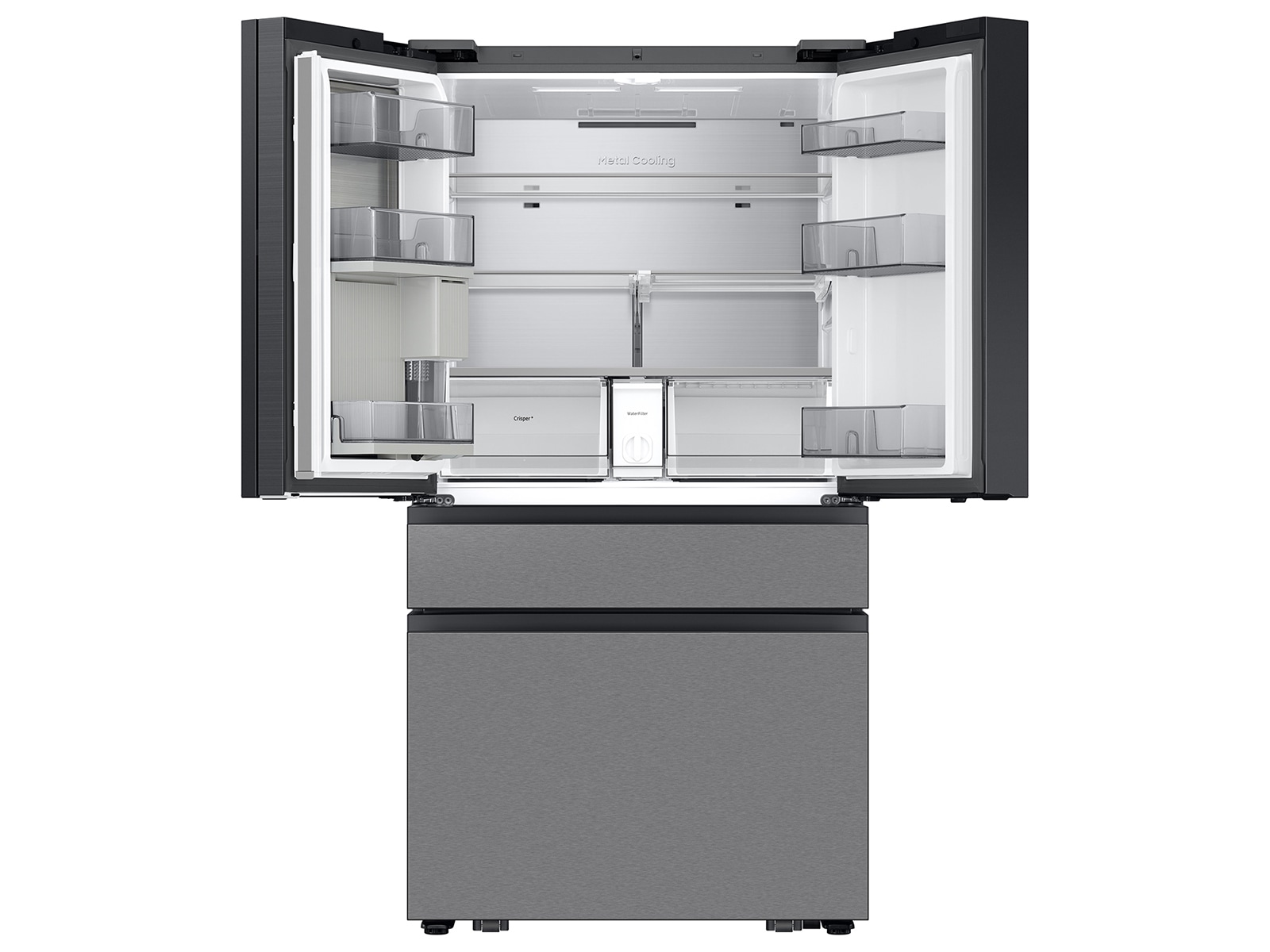 Bespoke AI 4-Door French Door Family Hub™ 32" | AI Vision &amp; Auto Open Door 29 cu.ft. Charcoal Glass 