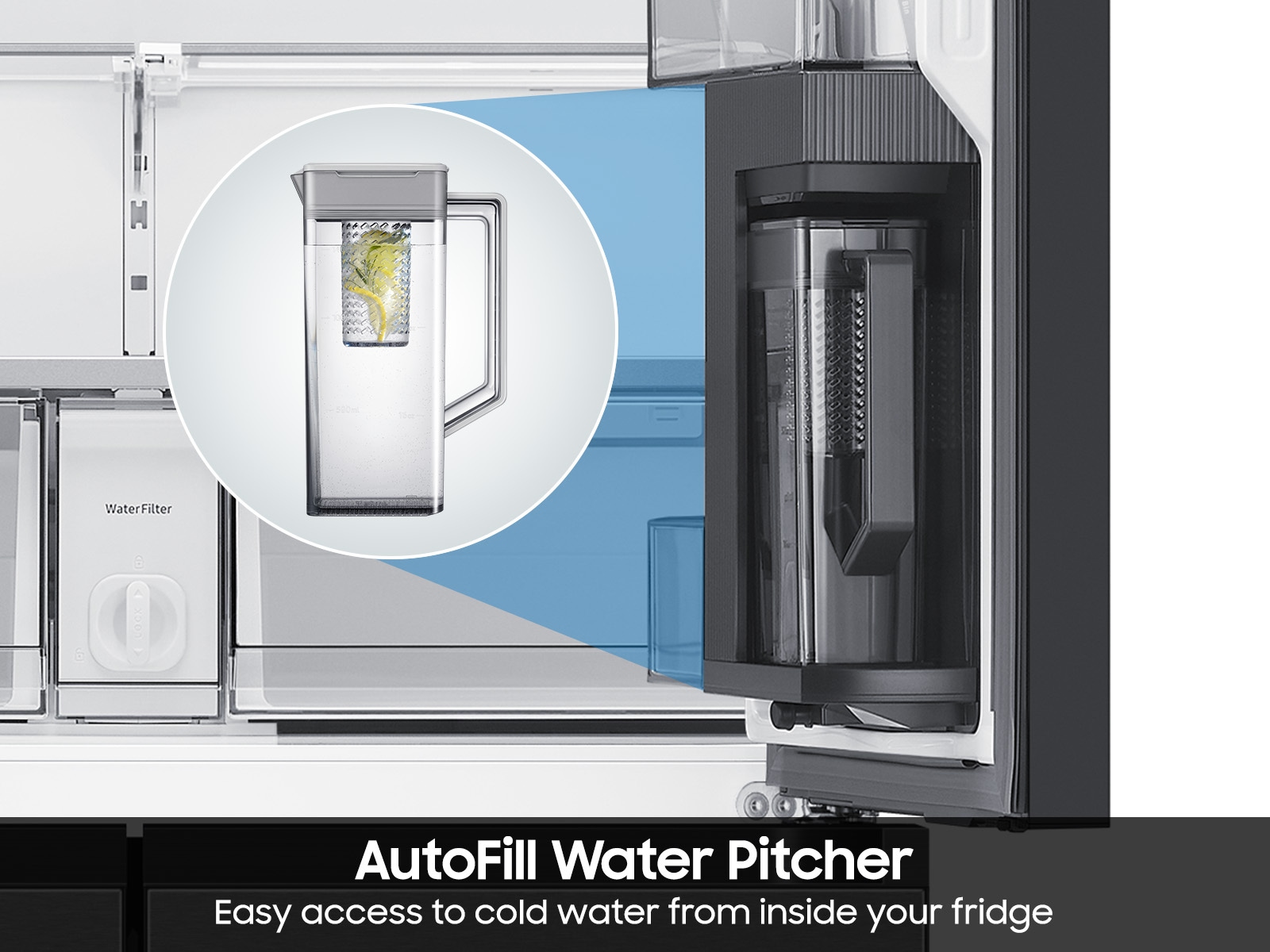 Bespoke 22 cu. ft. Counter Depth 4-Door French Door Refrigerator with Zero Clearance Fit &amp; Dual Auto Ice Maker with Sphere Ice Ice-Maker2 Stainless Steel 