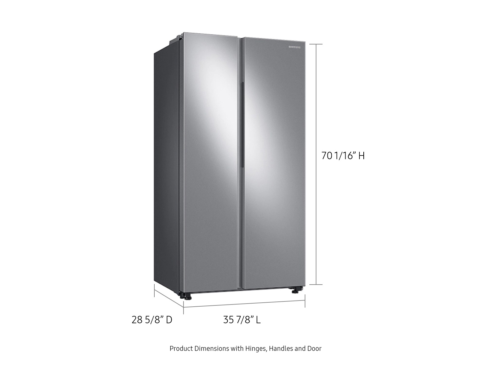 Samsung 23 cu. ft. Smart Counter Depth Side-by-Side Refrigerator in Silver(RS23A500ASR/AA) on Fridge.com