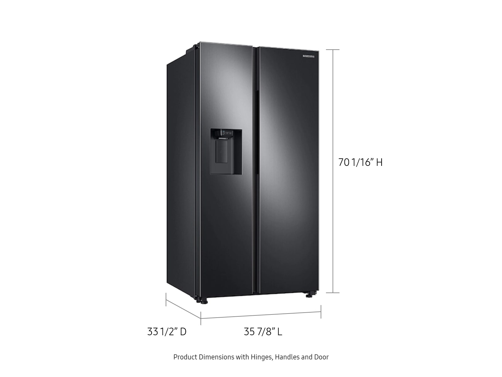 27.4 cu. ft. Large Capacity Side-by-Side Refrigerator in Black Stainless Steel Ebony Black