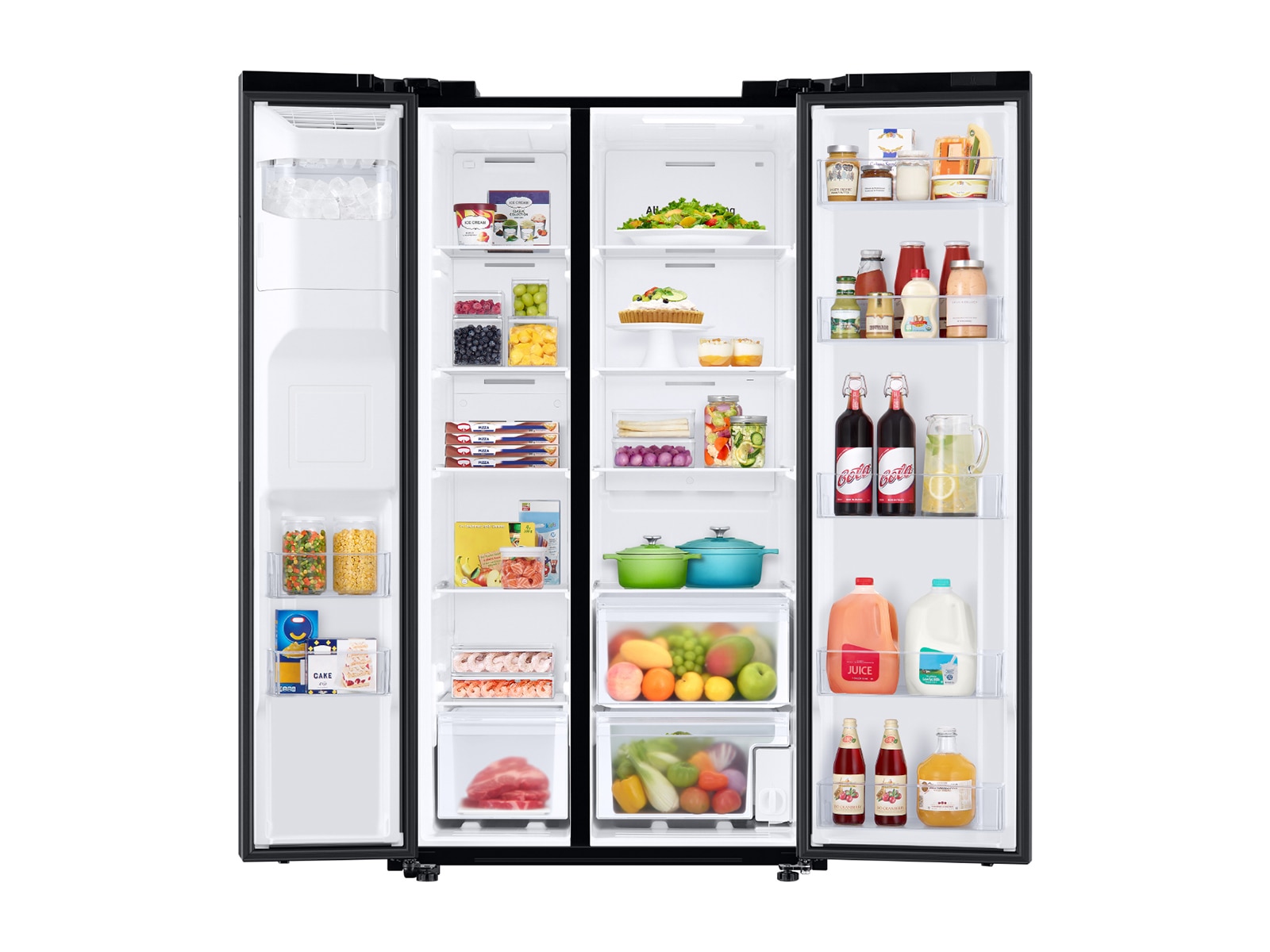 27.4 cu. ft. Large Capacity Side-by-Side Refrigerator in Black Stainless Steel Ebony Black