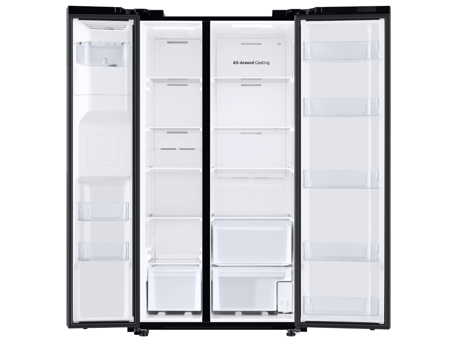 27.4 cu. ft. Large Capacity Side-by-Side Refrigerator in Black Stainless Steel Ebony Black