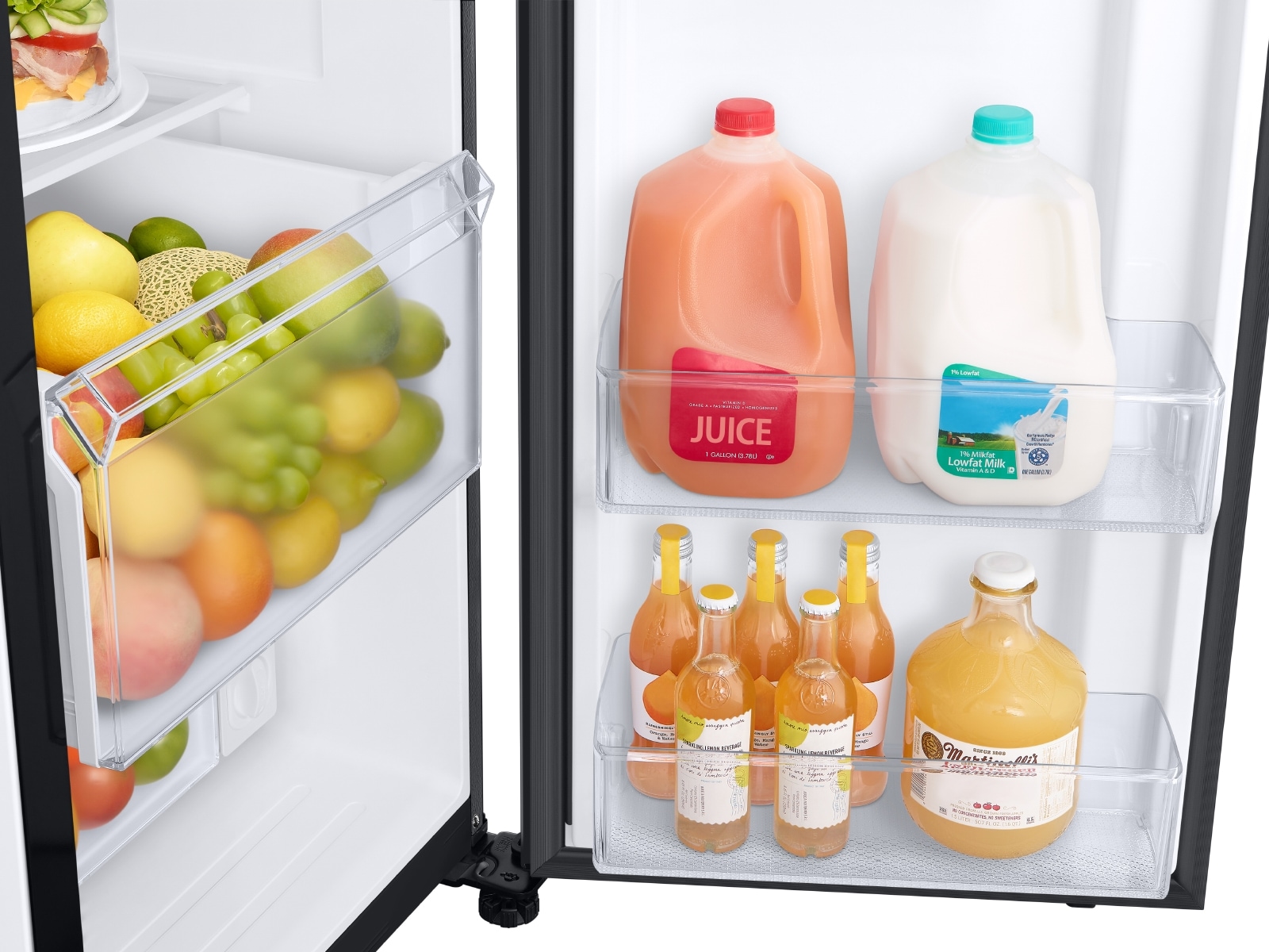 27.4 cu. ft. Large Capacity Side-by-Side Refrigerator in Black Stainless Steel Ebony Black