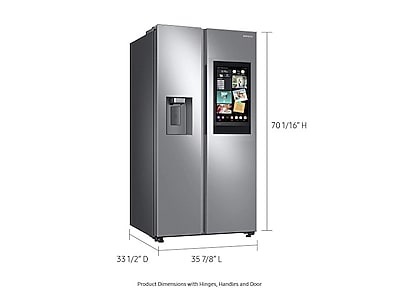 26.7 cu. ft. Large Capacity Side-by-Side Refrigerator with Touch Screen Family Hub™ in Stainless Steel Silver Mirror