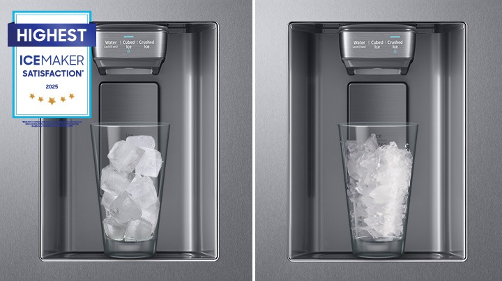 26.7 cu. ft. Large Capacity Side-by-Side Refrigerator with Touch Screen Family Hub™ in Stainless Steel Silver Mirror