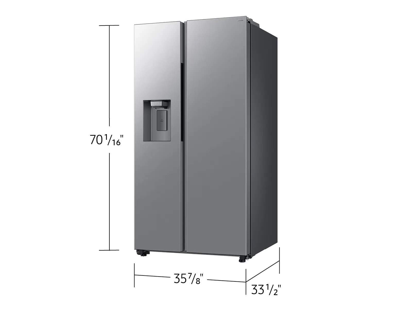 Side By Side 4Types of ice 27.4 cu.ft L-Perspective Silver 