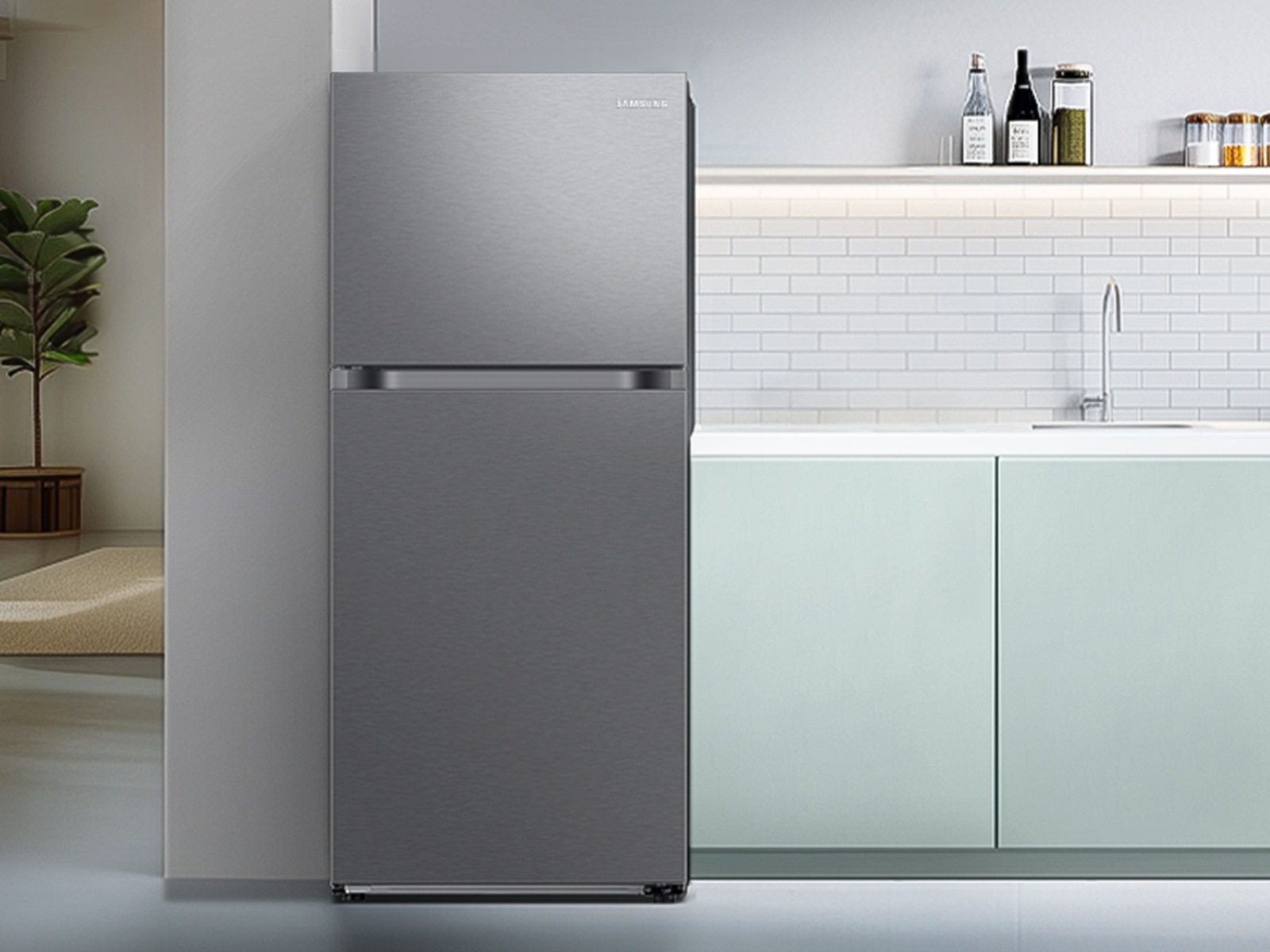 RT6500D Top Mount Freezer AI Energy Mode - Detail-Internal-Display Silver 