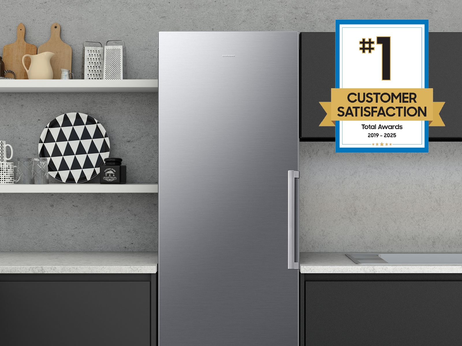 涼 91cm×122cm 11.4 cu. ft. Convertible Upright Freezer in Stainless Look