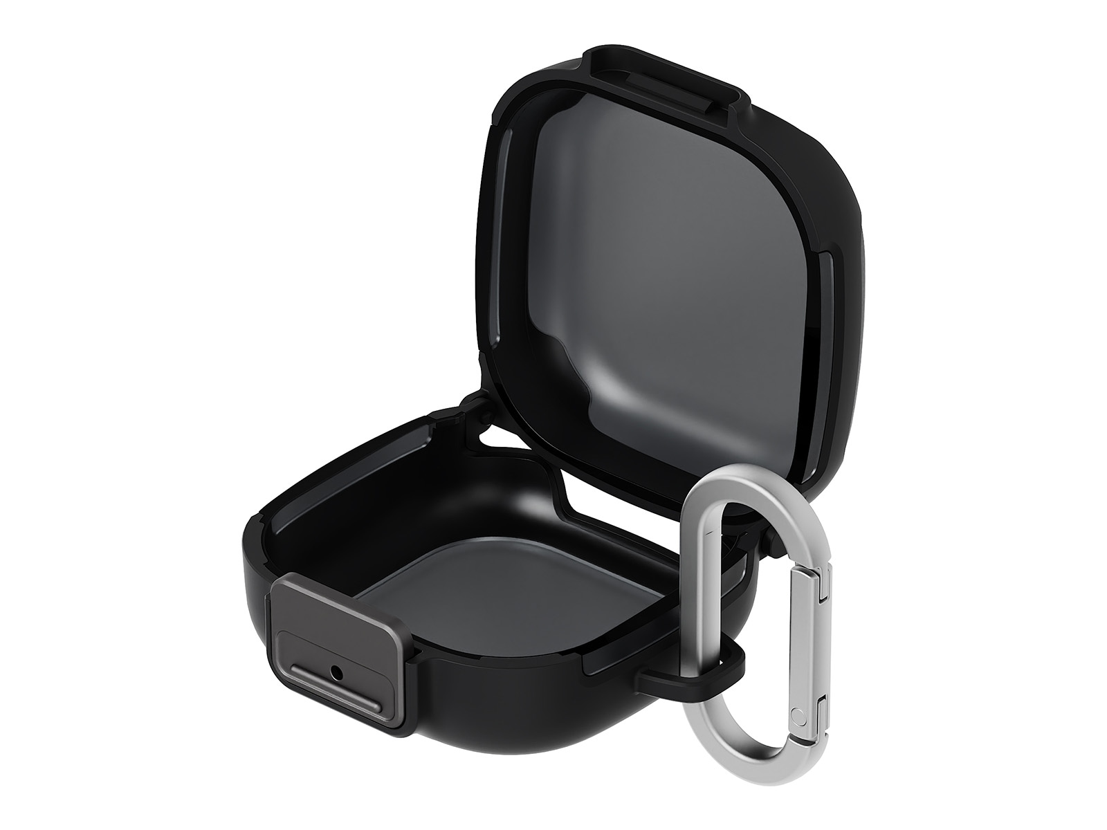 Clip Case with Carabiner for Buds4 and Buds4 Pro, Black - open
