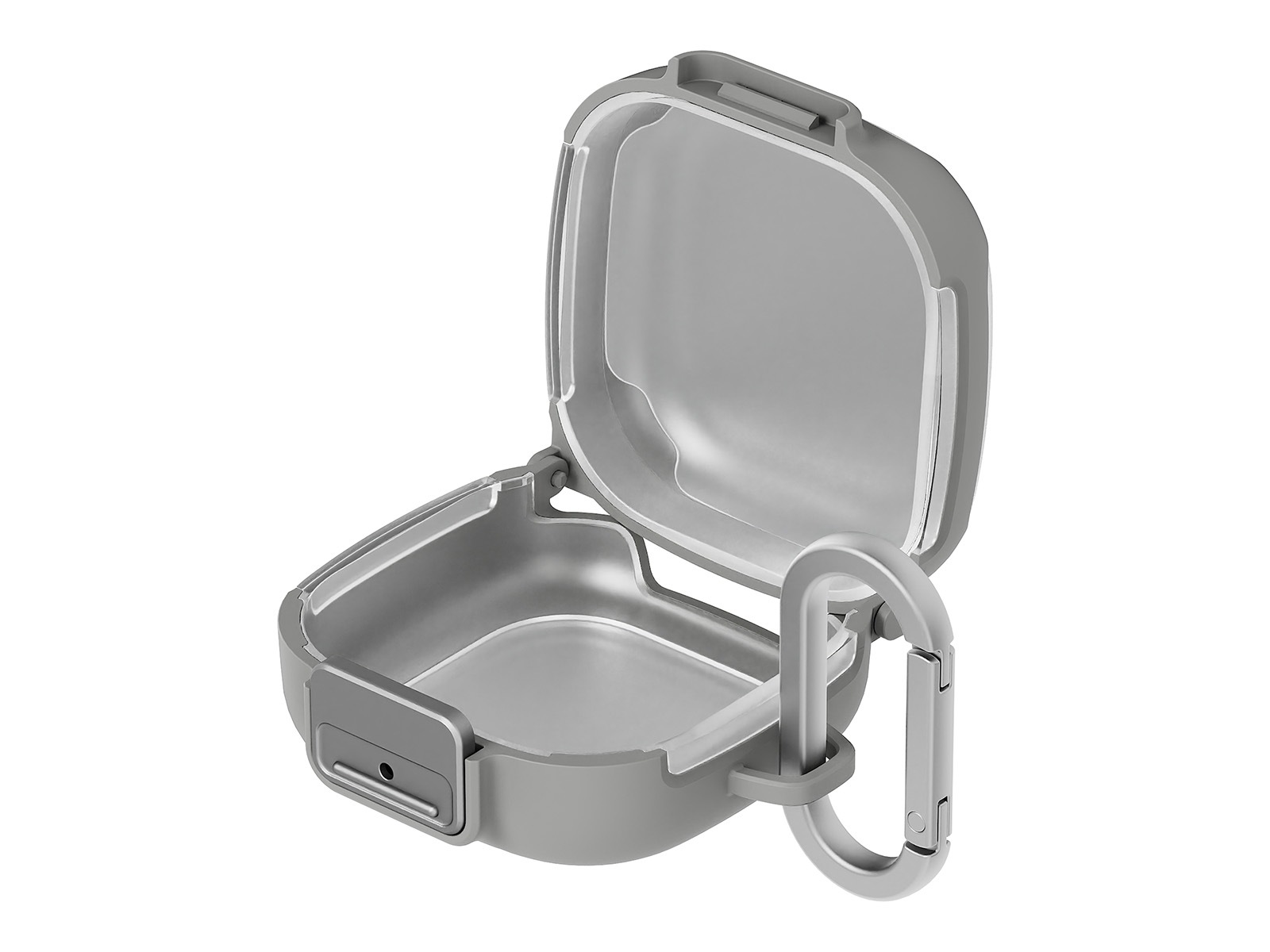 Clip Case with Carabiner for Buds4 and Buds4 Pro, Gray - open