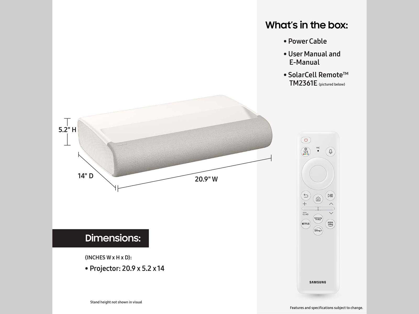 120" Class The Premiere 7 4K Smart Laser Projector LPU7D White