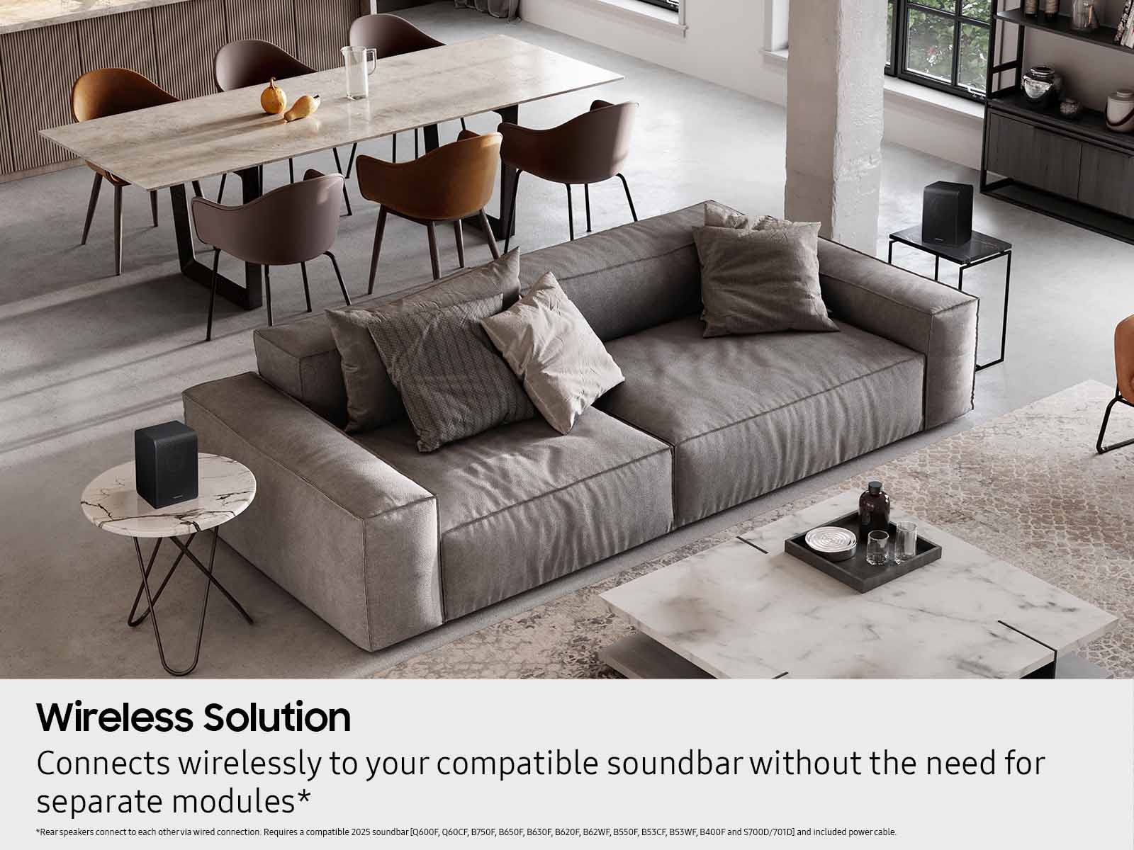 Wireless Rear Speaker Kit for Soundbars Black