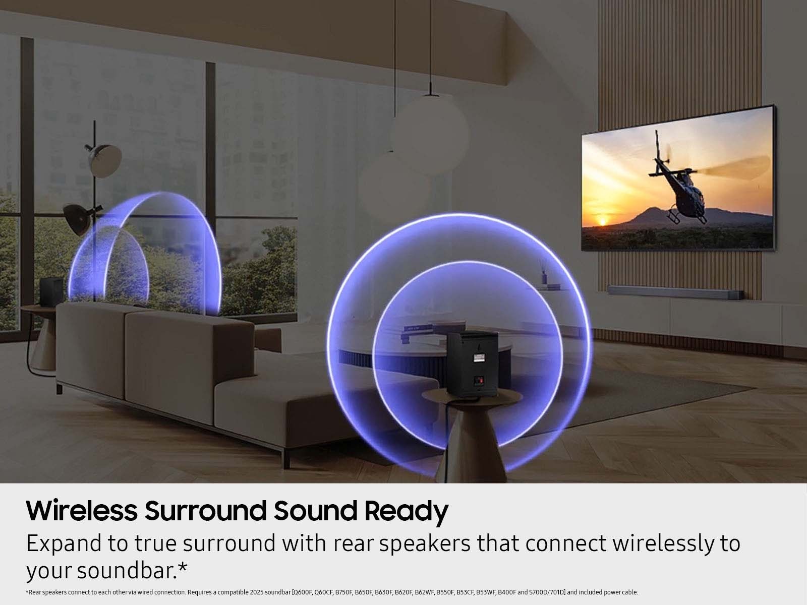 Wireless Rear Speaker Kit for Soundbars Black