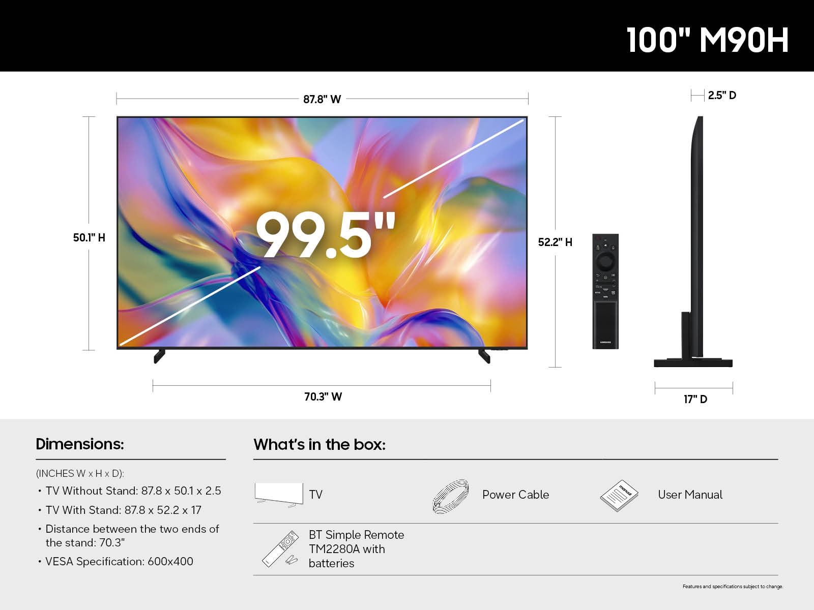 Mini LED M90H 4K Samsung Vision AI Smart TV (2026) Detail Graphite 
