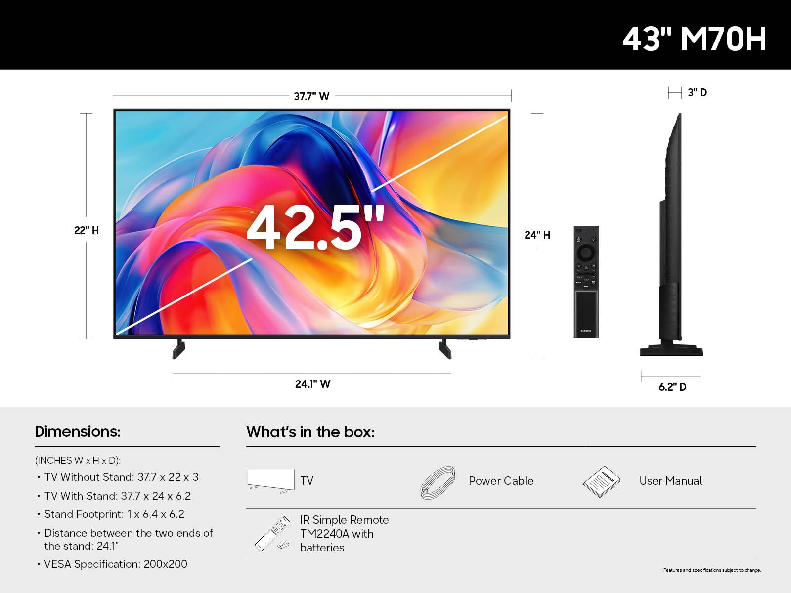 Mini LED M70H 4K Samsung Vision AI Smart TV (2026) Titanium Black