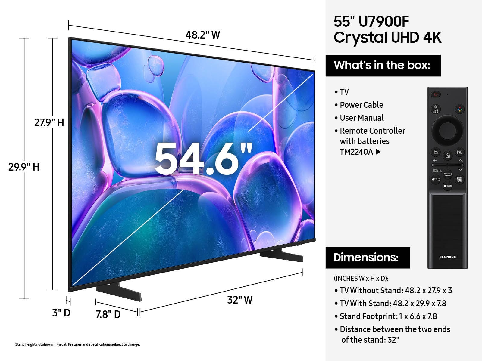 58 inch Class Crystal UHD TV, 4K AI Smart TV, U7900F