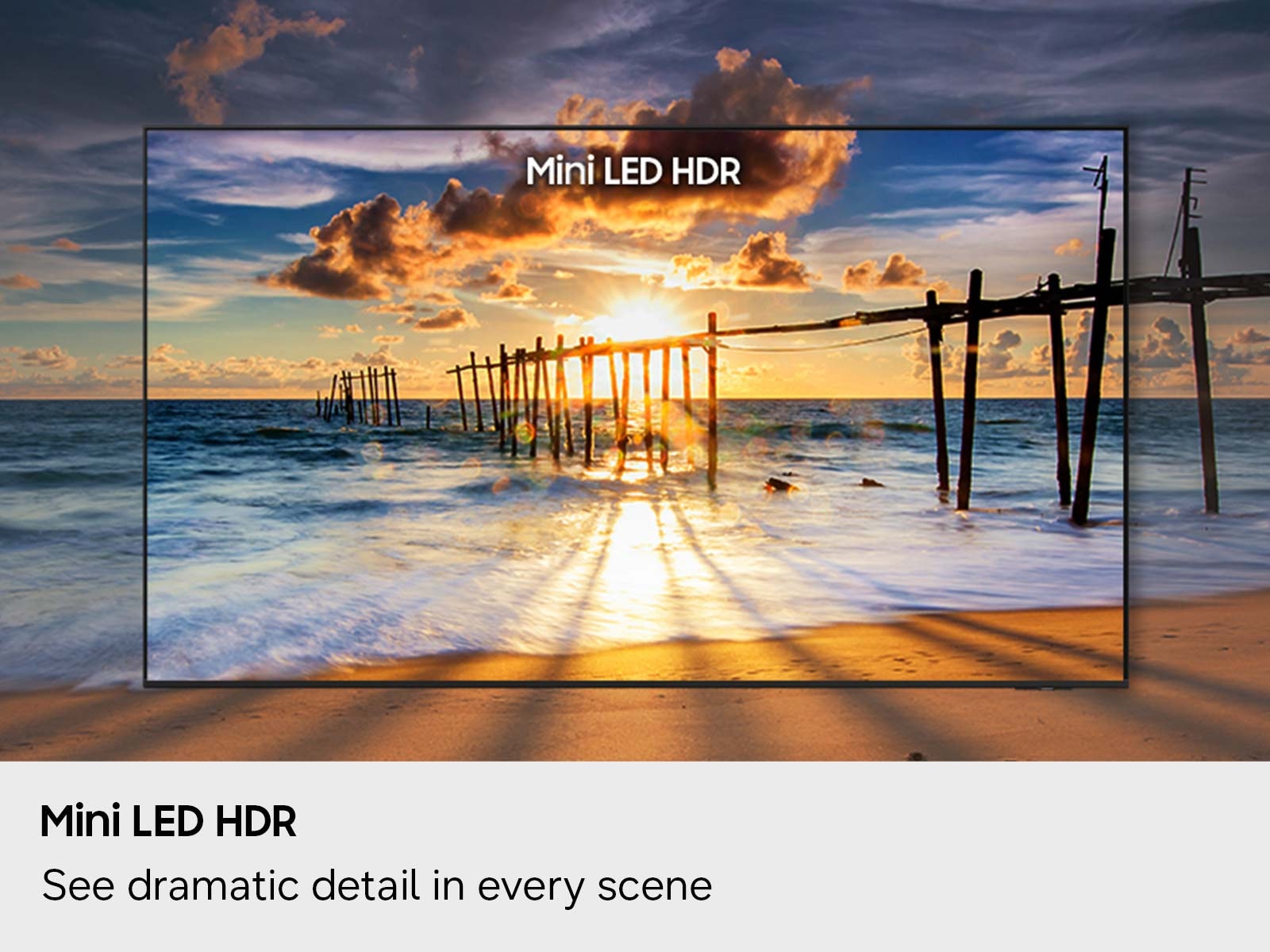 An illustrative example of high-dynamic range (HDR) functionality on a Samsung Mini LED M70H television.