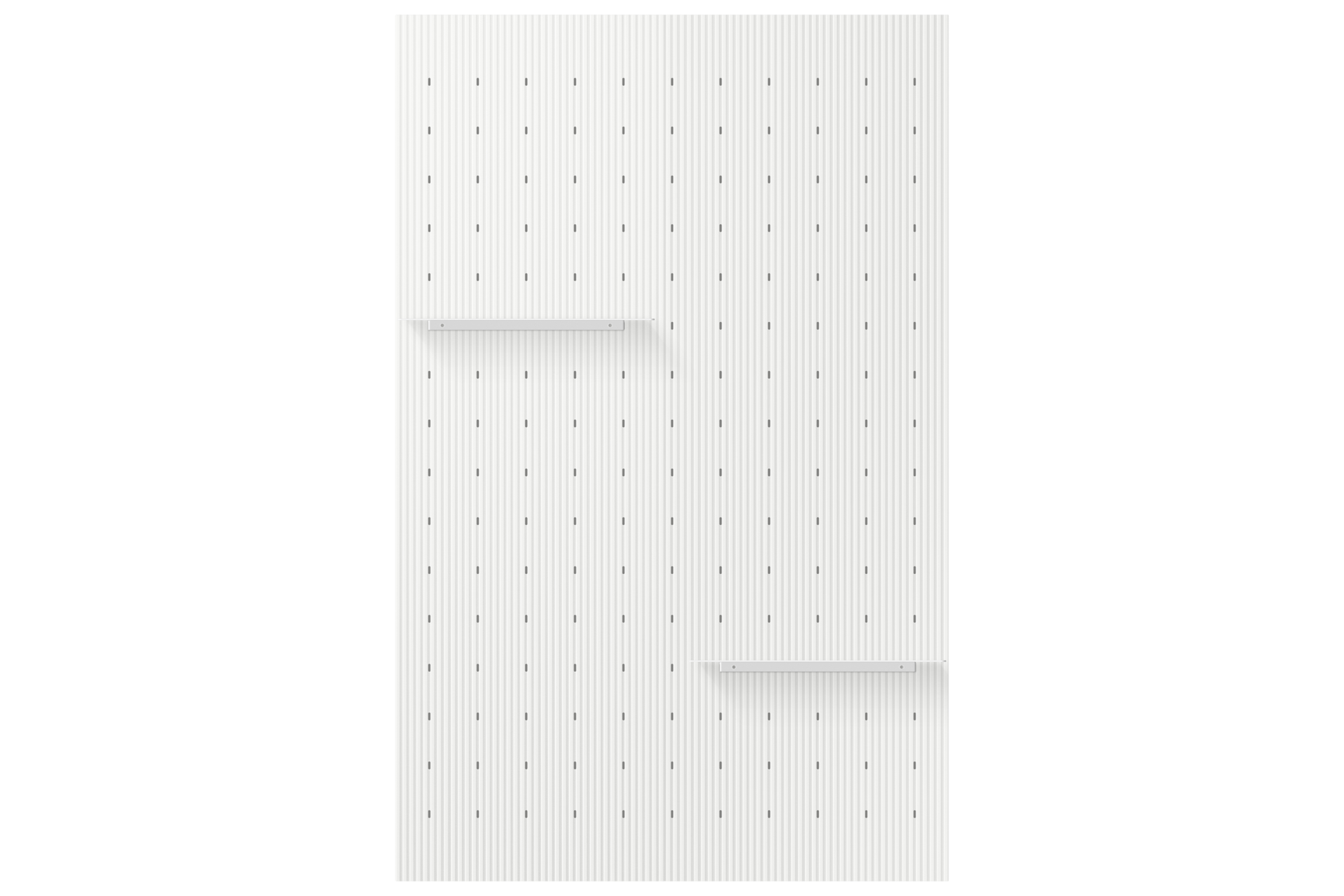 55” MyShelf Side Stripe Board with Shelves Front2 White 