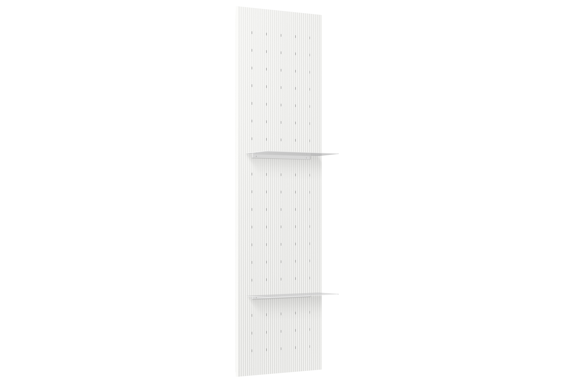 65” MyShelf Side Stripe Board with Shelves L-Perspective White 