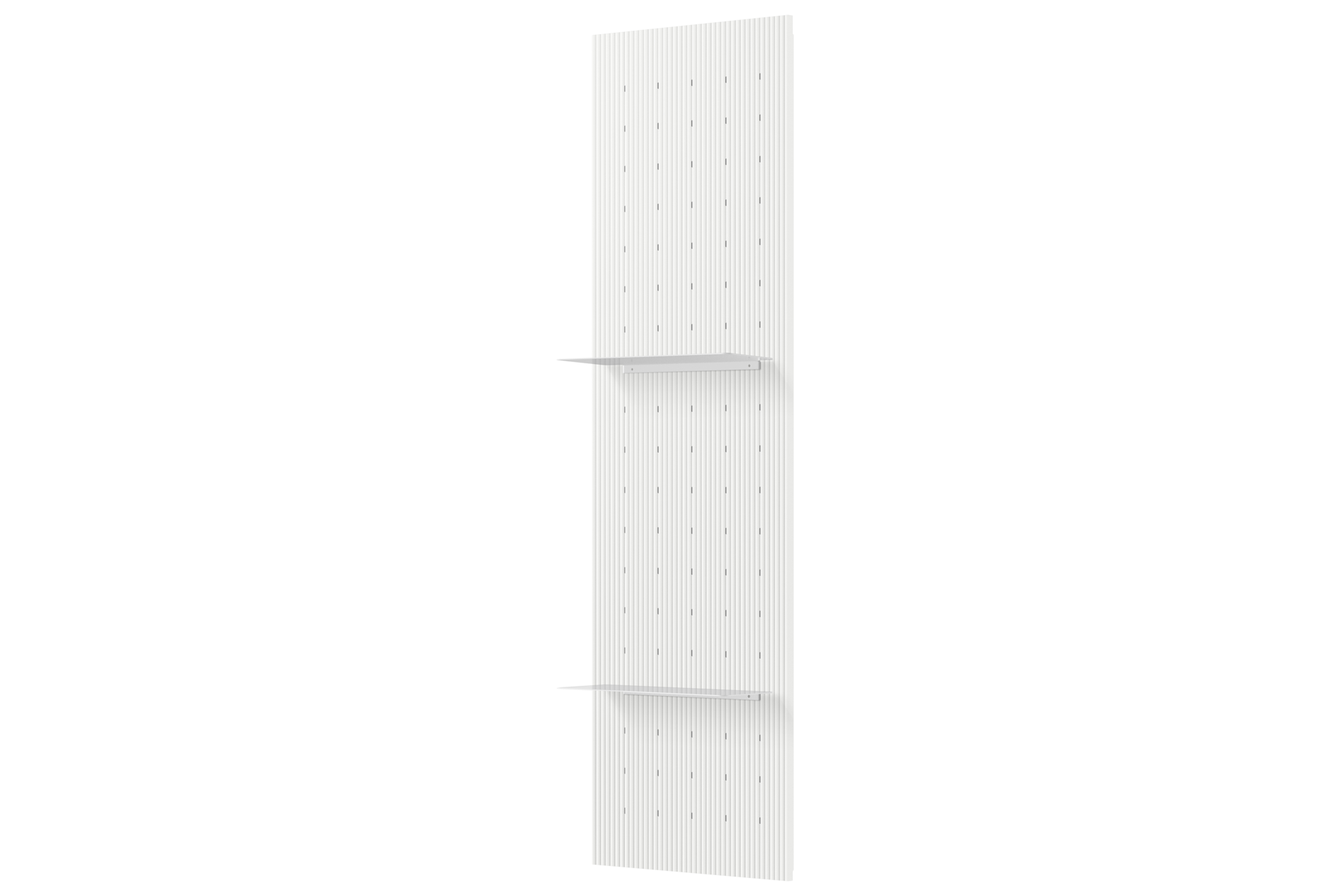 65” MyShelf Side Stripe Board with Shelves R-Perspective White 