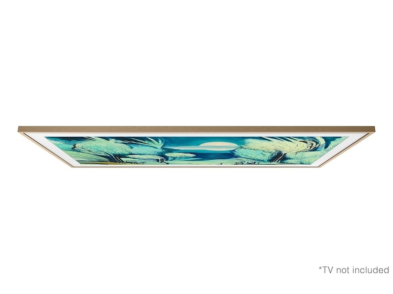 43" The Frame Customizable Bezel - Modern Teak Beige Wood