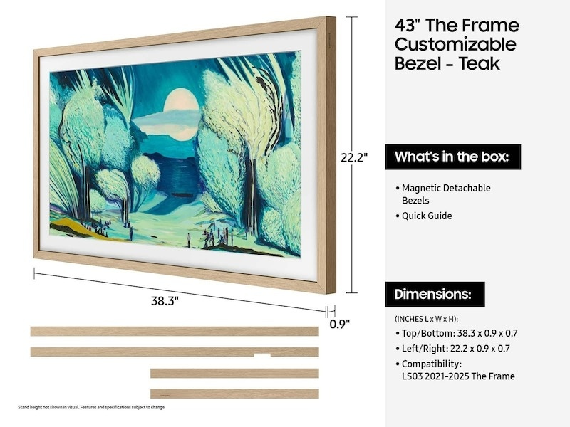 43" The Frame Customizable Bezel - Modern Teak Beige Wood