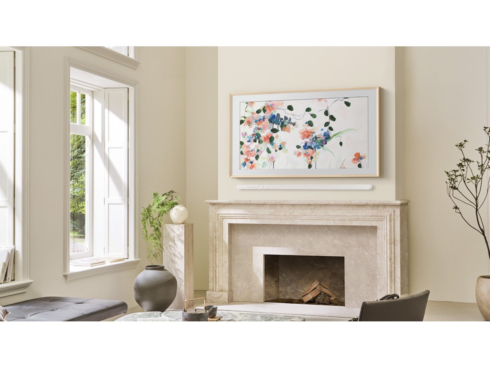 65" The Frame Customizable Bezel - Modern White Essential White