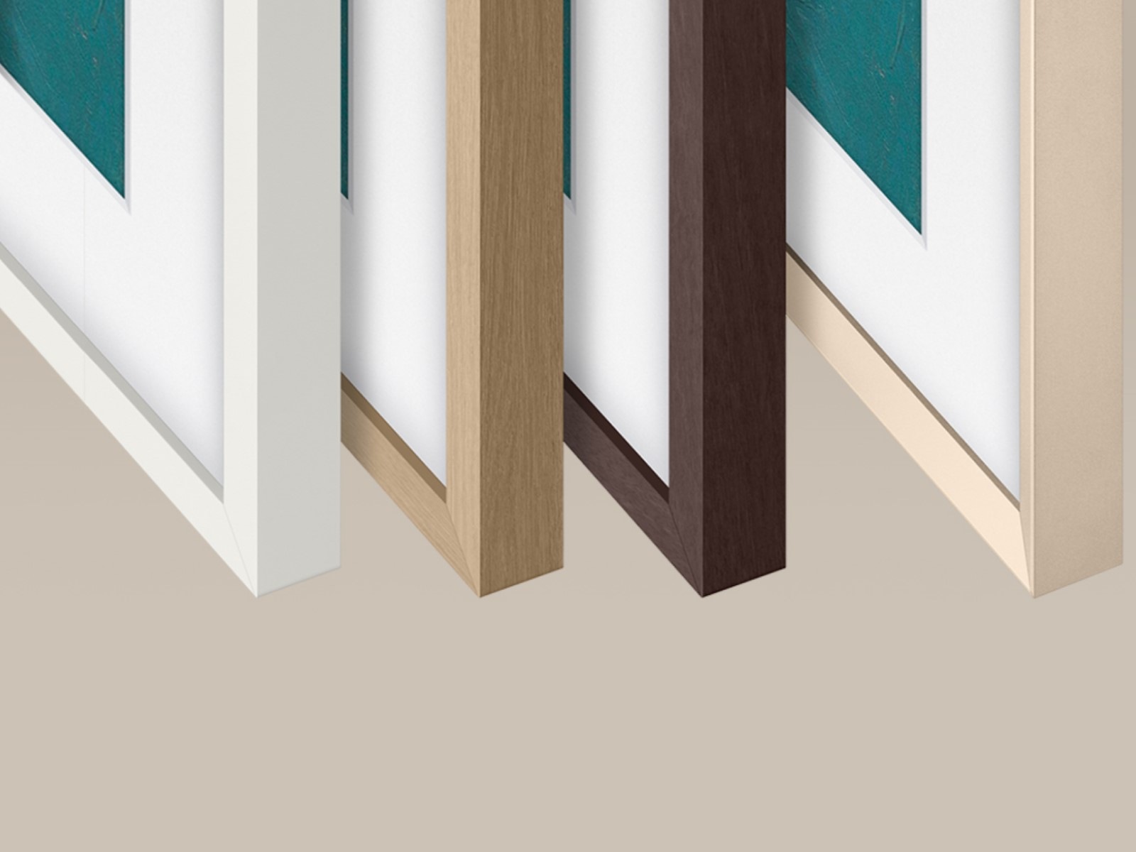 75 Inch The Frame Customizable Bezel -Modern Teak Modern Teak