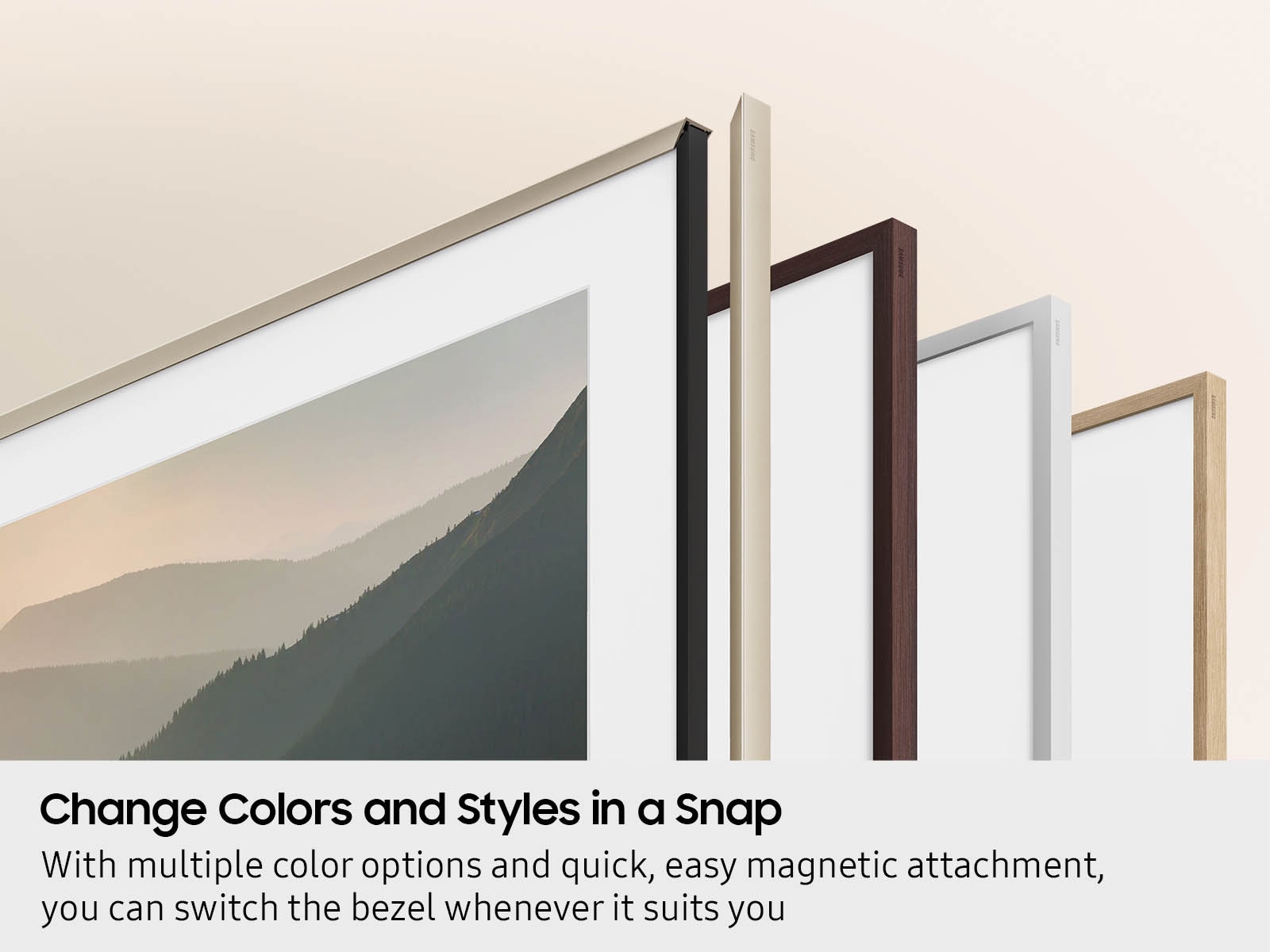 75 Inch The Frame Customizable Bezel -Modern Teak Modern Teak
