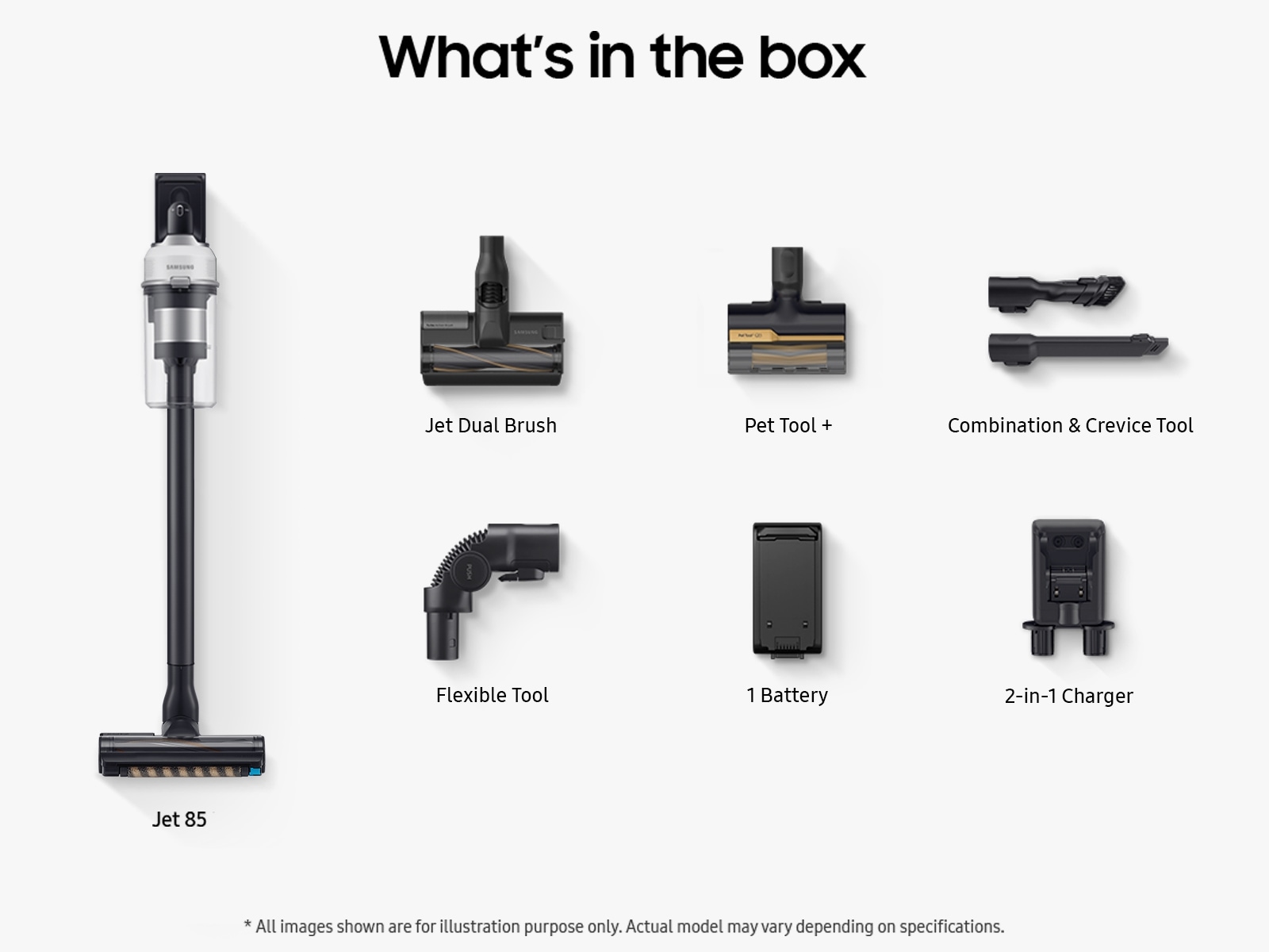 Samsung Jet™ 85 Lightweight Cordless Stick Vacuum in Misty White White