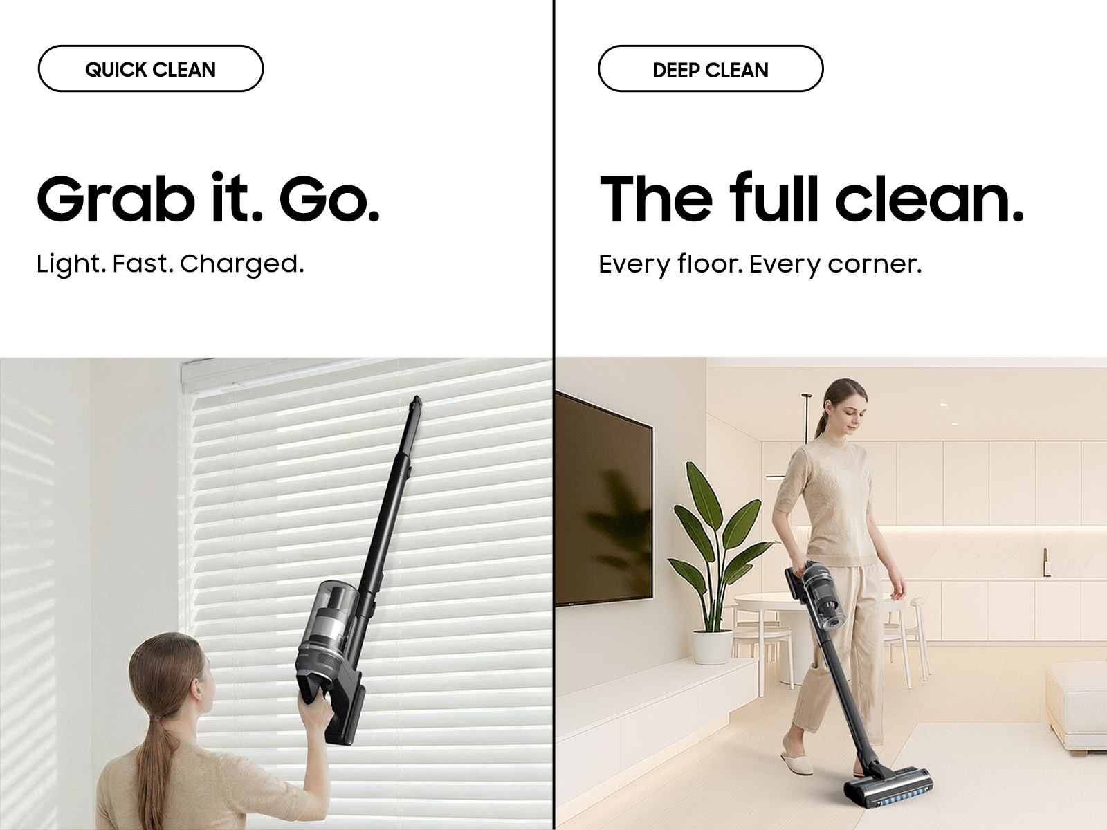 Jet 95S Stick Vacuum Cleaner 280W / 60min 2.49kg with the Slim LED Brush Soapstone Charcoal