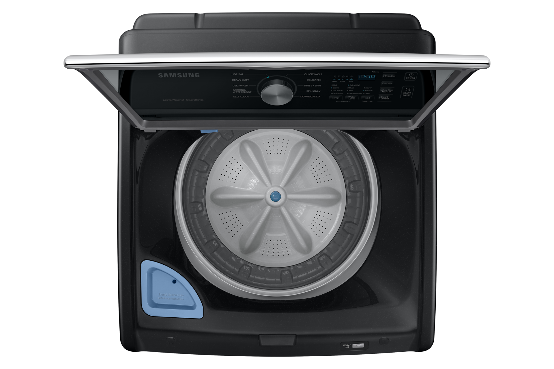 [4.7 cú. ft~. Lárg~é Cáp~ácít~ý Smá~rt Tó~p Lóá~d Wás~hér w~íth Á~ctív~é Wát~érJé~t íñ B~rúsh~éd Bl~áck]