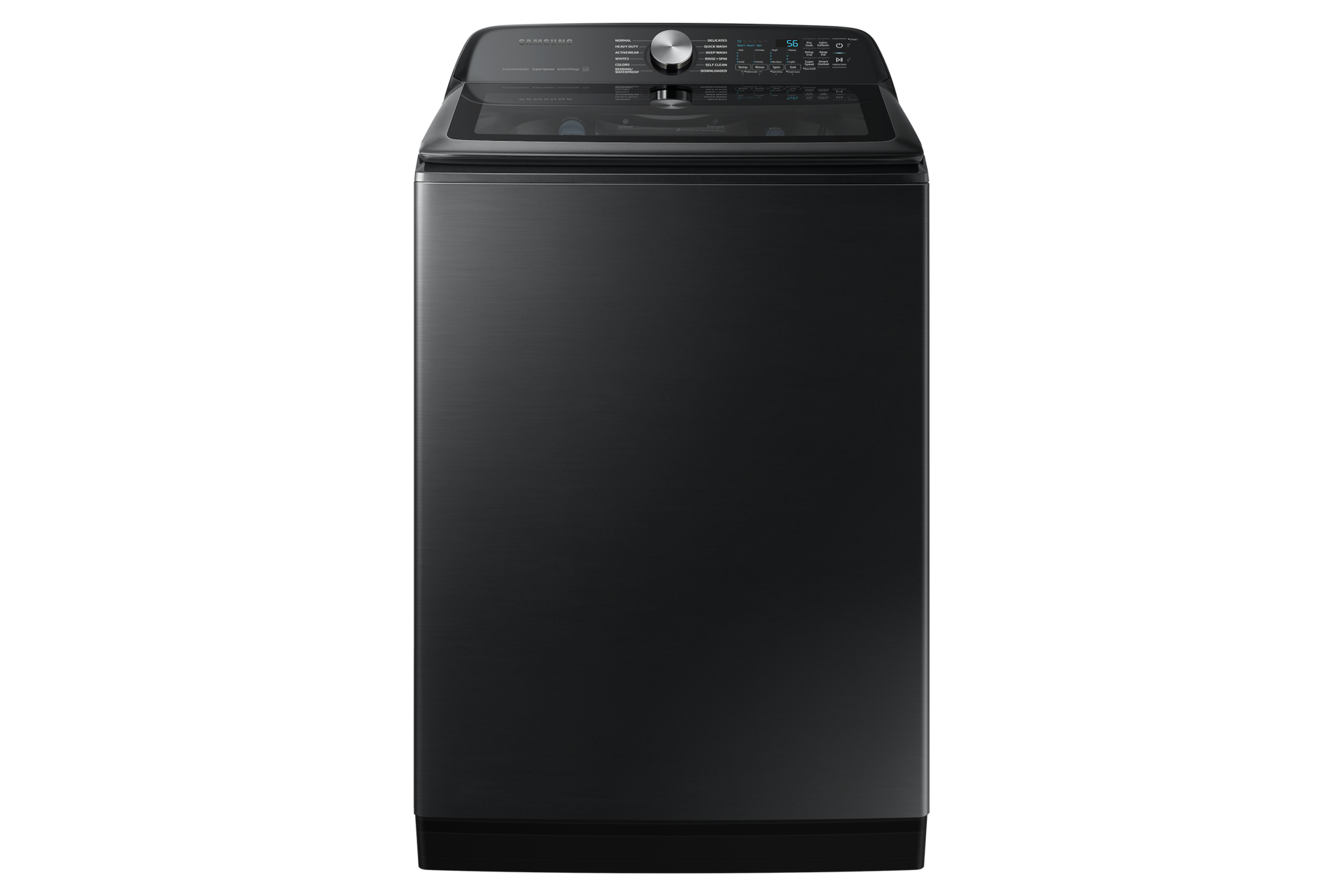 5.2 cu. ft. Large Capacity Smart Top Load Washer with Super Speed Wash in Brushed Black