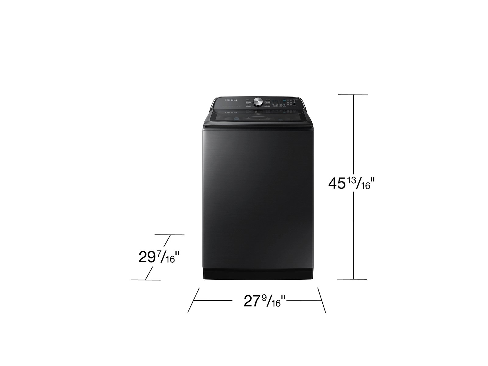 5.4 cu. ft. Extra-Large Capacity Smart Top Load Washer with ActiveWave™ Agitator and Super Speed Wash in Brushed Black