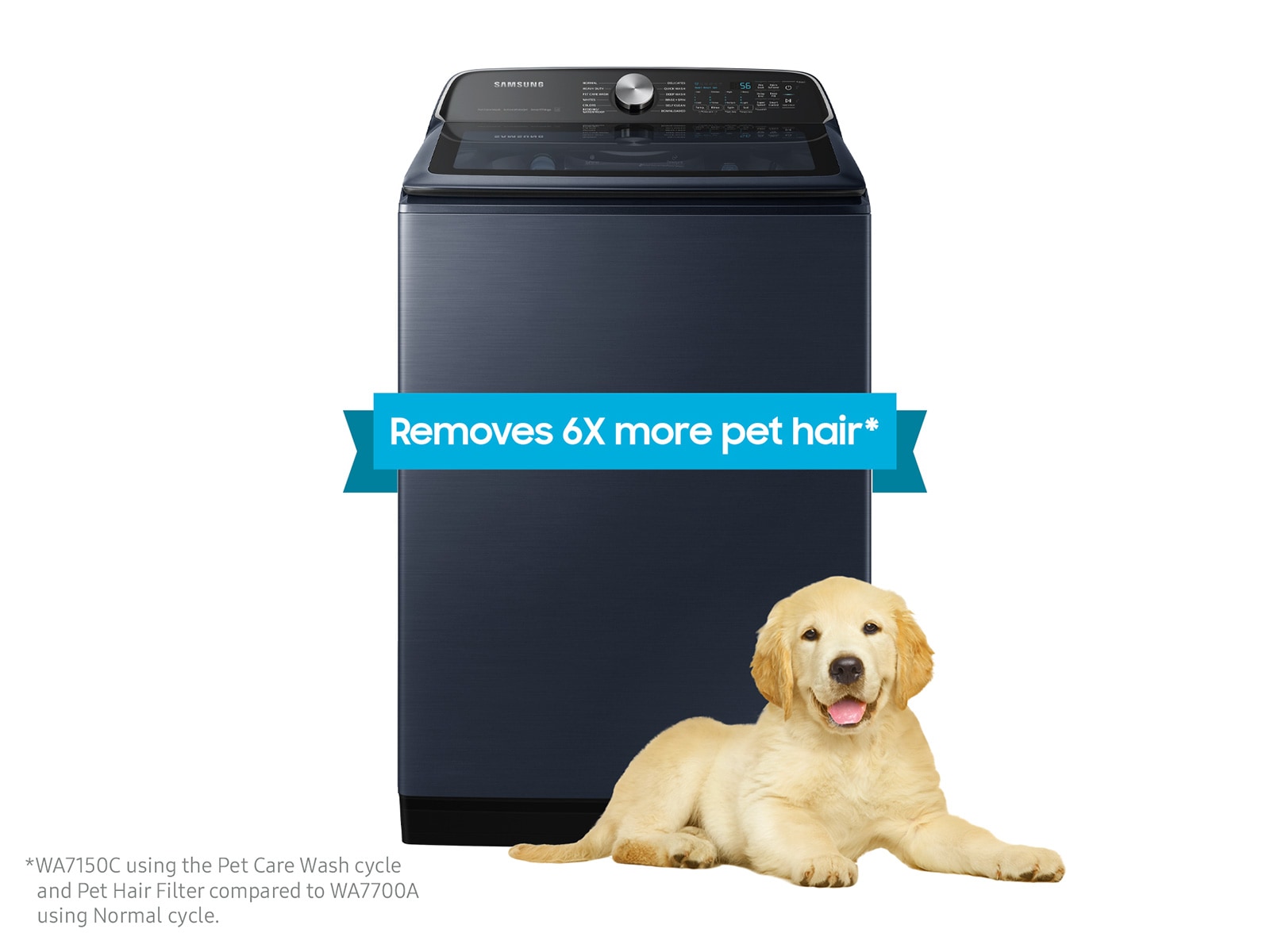 Top Load Washer Pet Care Solution Super Speed Wash | 5.4 cu.ft. Brushed Navy