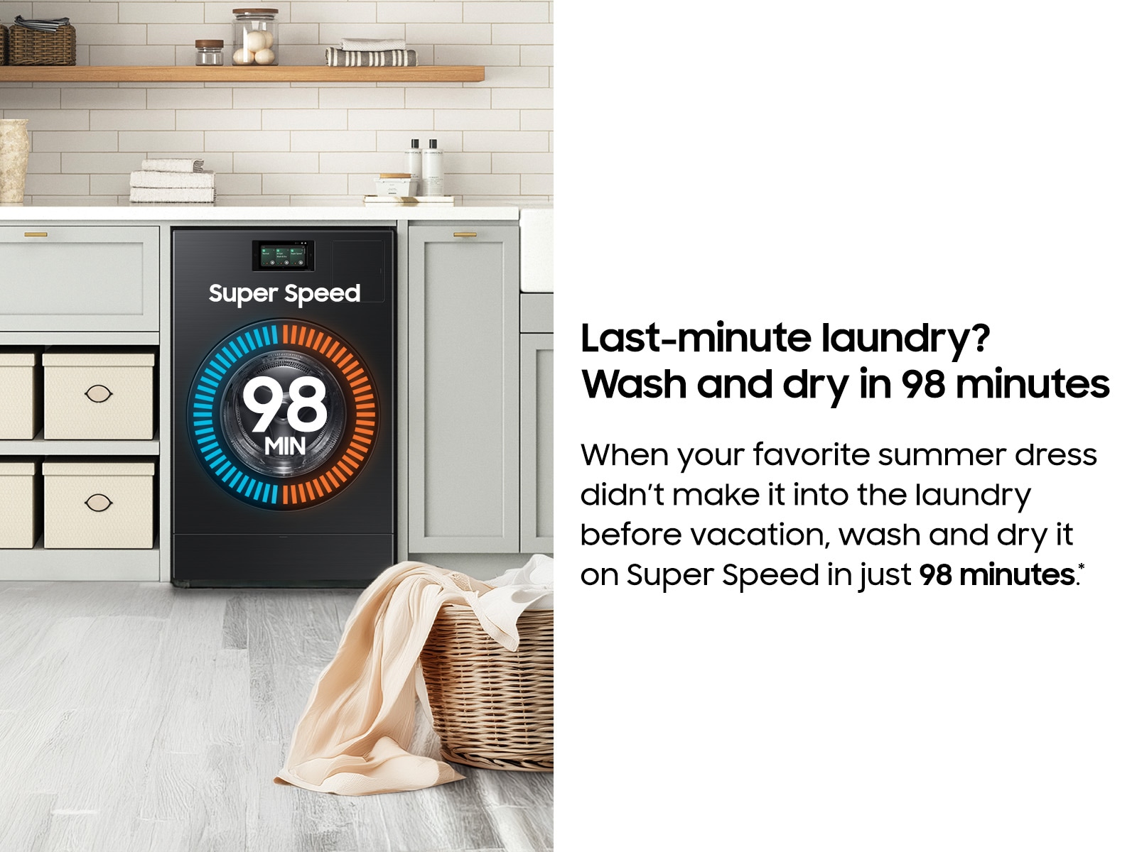 Bespoke AI All-in-One Ventless Combo AI Home 7" LCD Display AI OptiWash™ and Dry 5.3 cu.ft. Brushed Black