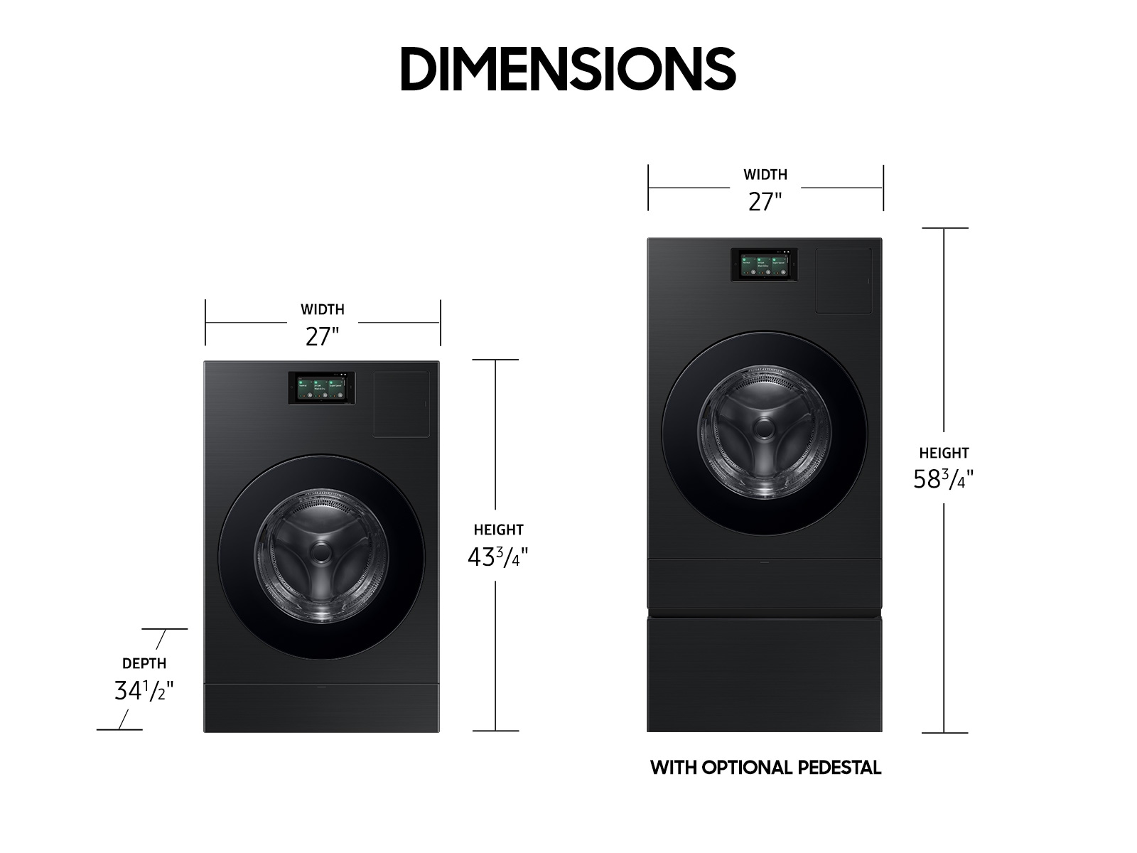Bespoke AI Laundry Combo All in One Combo R-Perspective-Open Black 