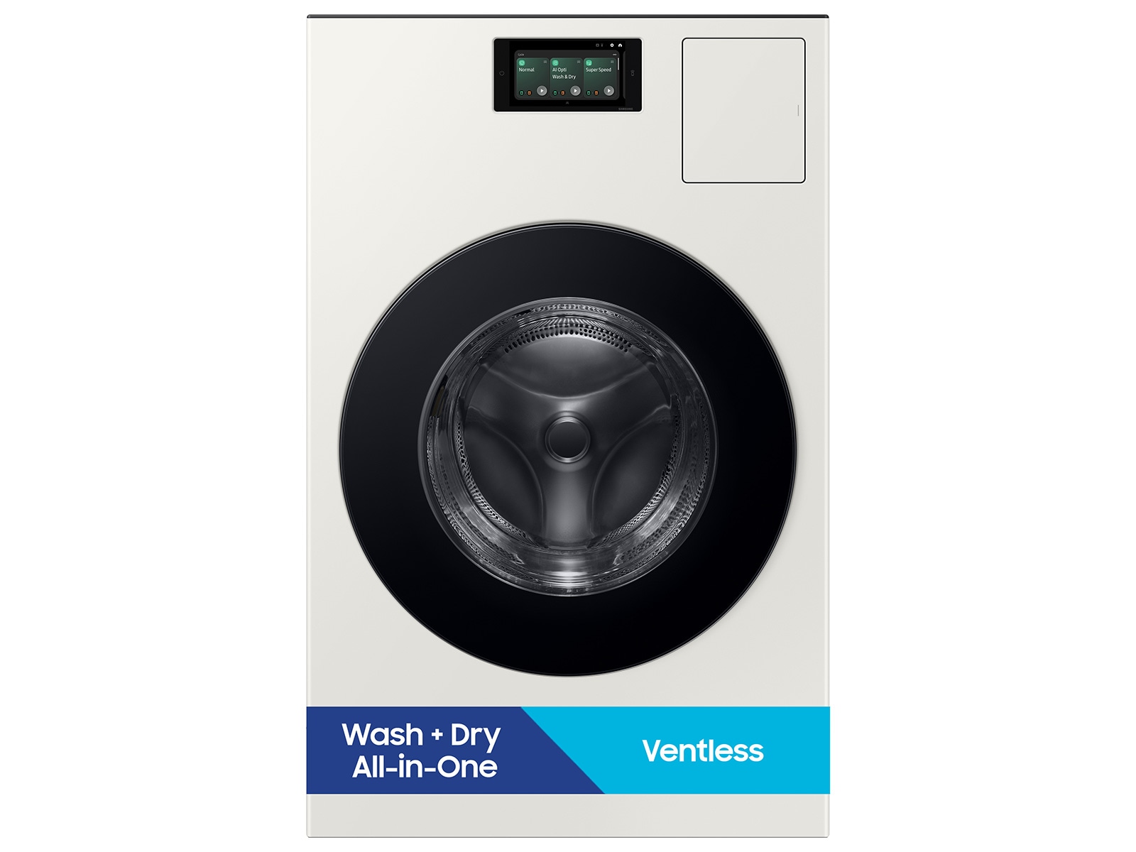 Bespoke AI All-in-One Ventless Combo AI Home 7" LCD Display AI OptiWash™ and Dry ㅤ5.3 cu. ft. Ivory