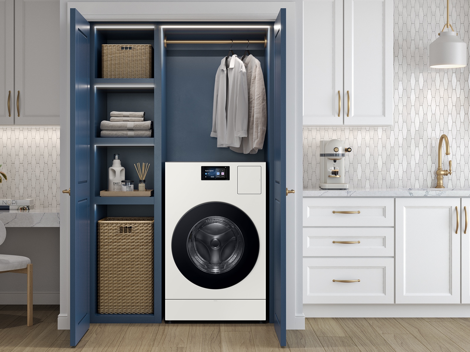 Bespoke AI All-in-One Ventless Combo AI Home 7" LCD Display AI OptiWash™ and Dry ㅤ5.3 cu. ft. Ivory