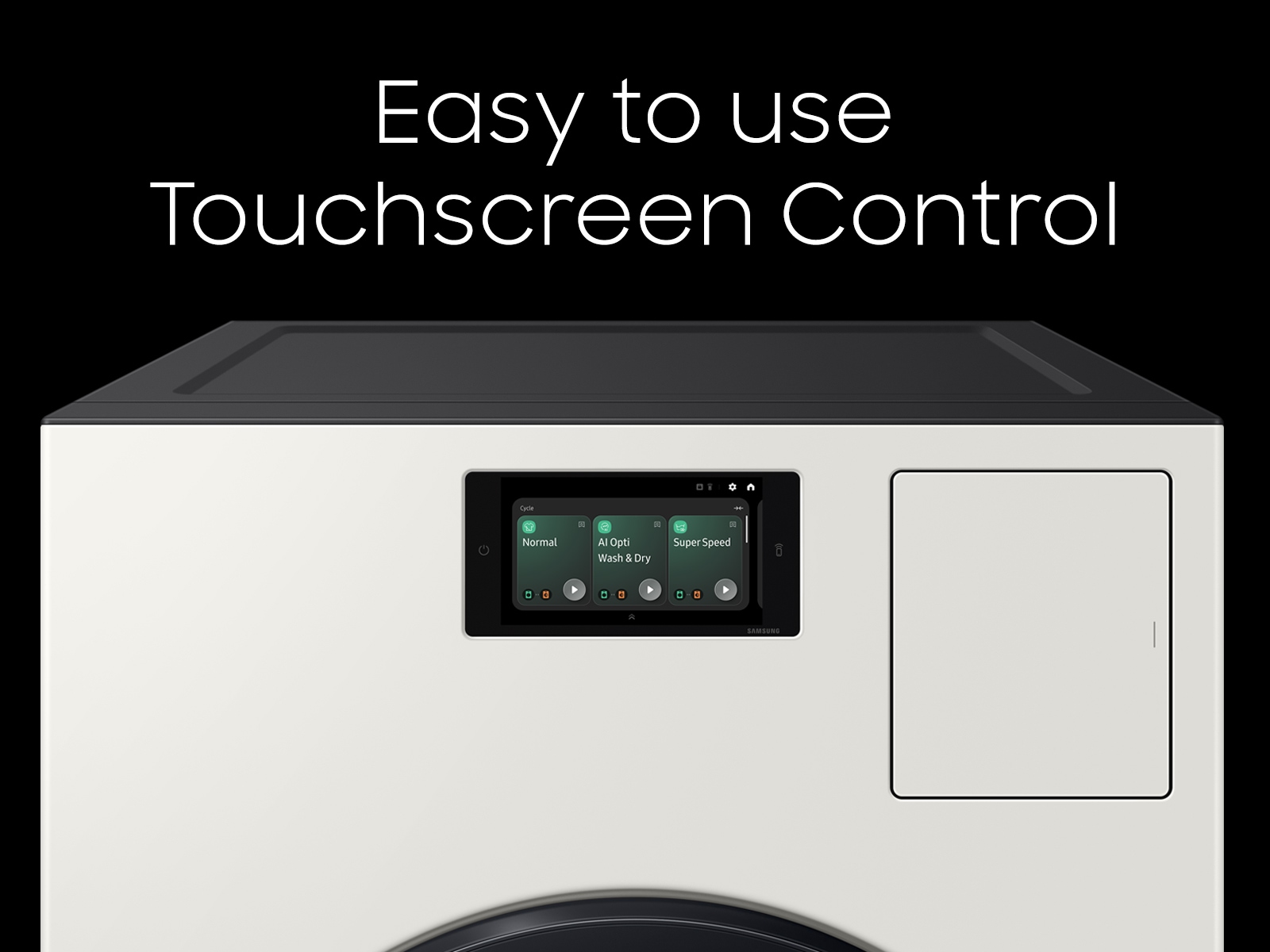 Bespoke AI All-in-One Ventless Combo AI Home 7" LCD Display AI OptiWash™ and Dry + 5.3 cu.ft. Ivory