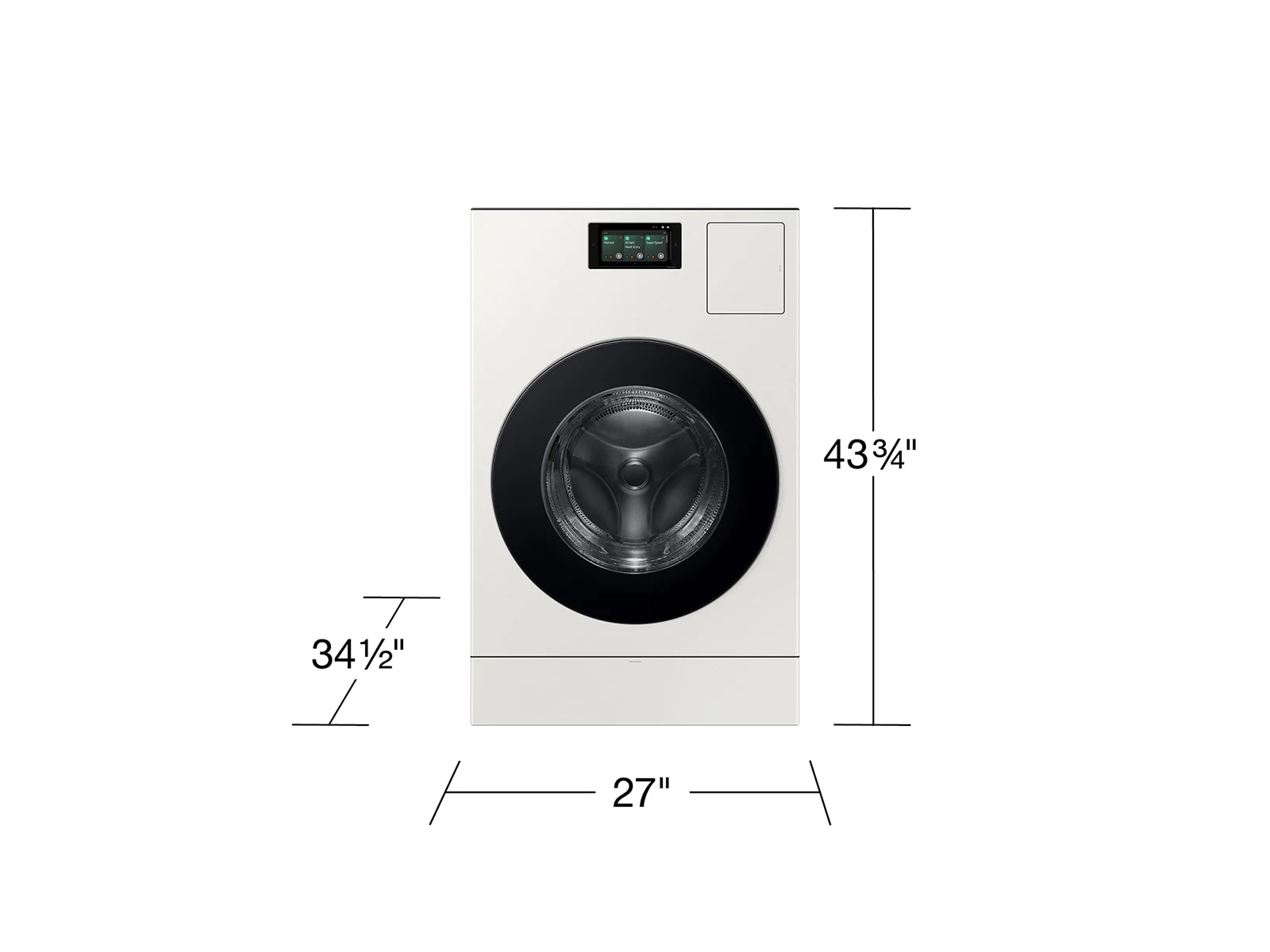 Bespoke AI All-in-One Ventless Combo AI Home 7" LCD Display AI OptiWash™ and Dry + 5.3 cu.ft. Ivory