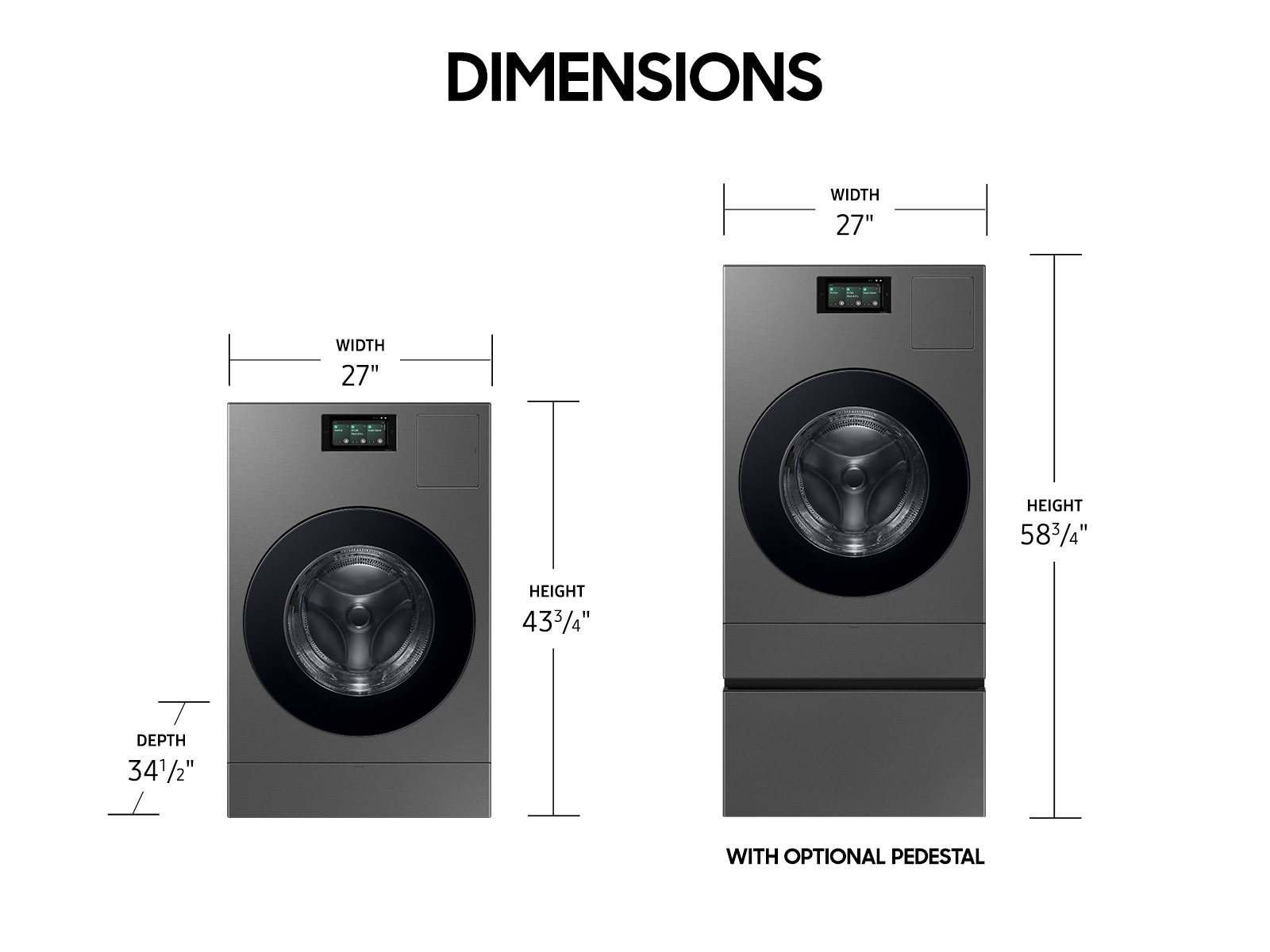 Bespoke AI Laundry Combo All in One Combo R-Perspective-Detail Dark Gray 