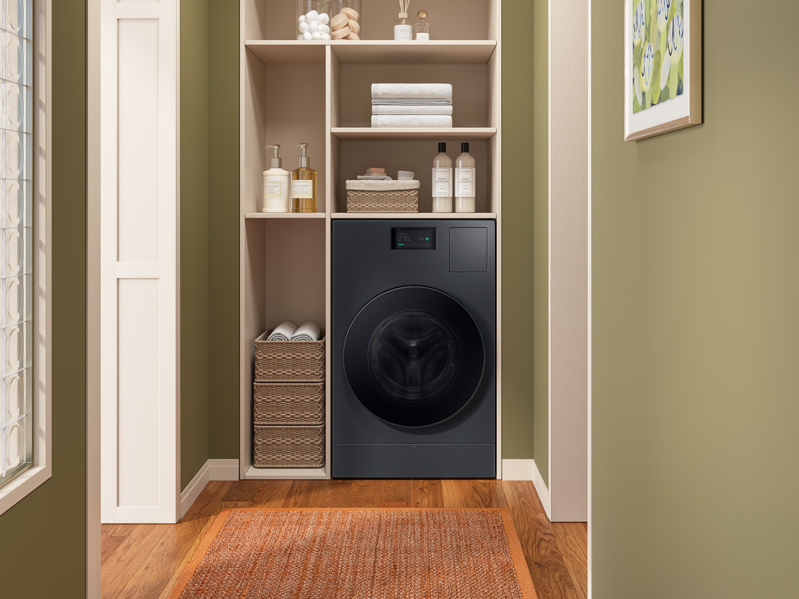 Bespoke AI All-in-One Ventless Combo AI Home 7" LCD Display AI OptiWash™ and Dry 5.3 cu. ft. Dark Steel