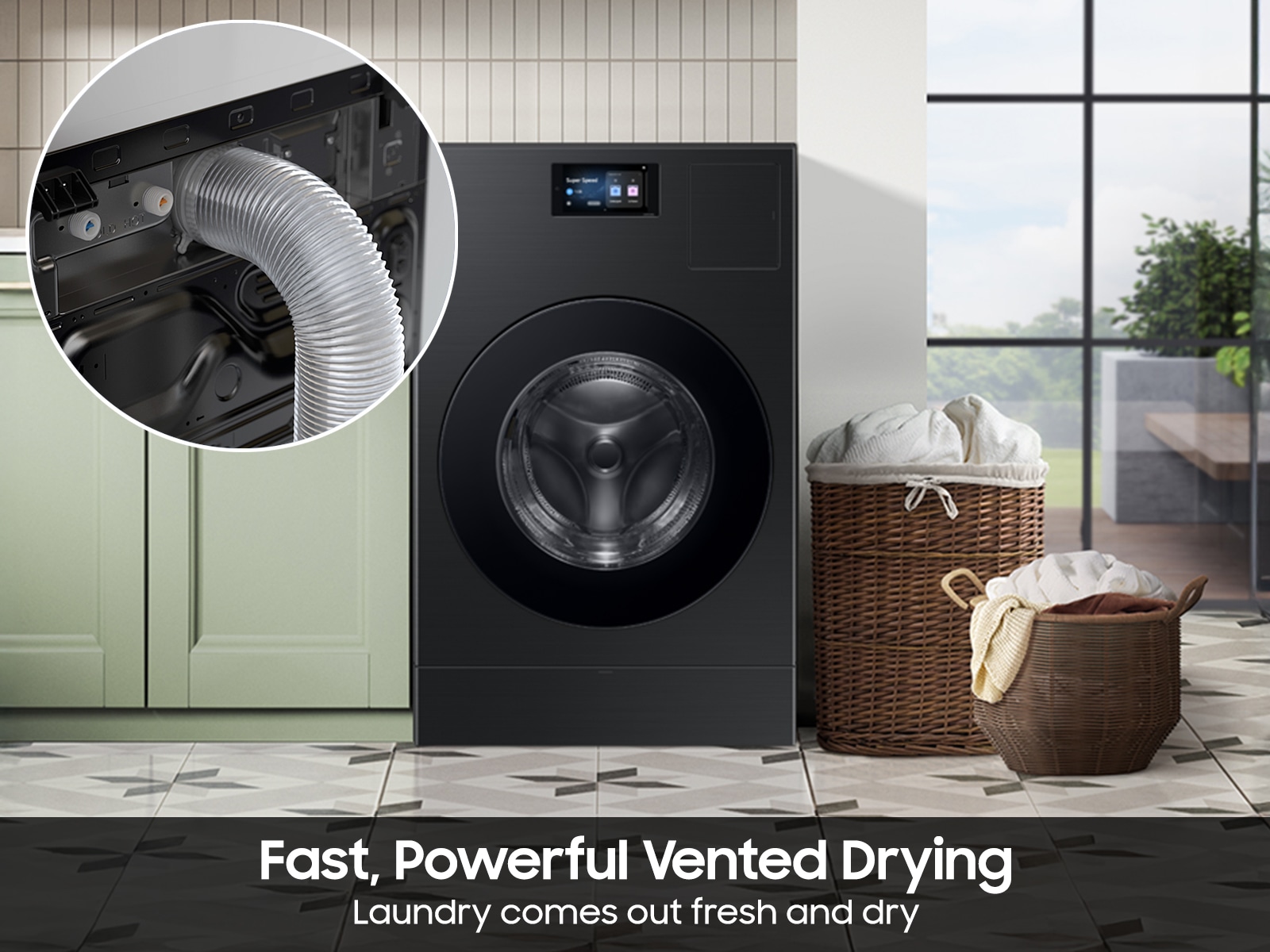 5.3 cu. ft. Bespoke AI Laundry Vented Combo™ All-in-One Ultra Capacity Washer and Electric Dryer with AI Home Black