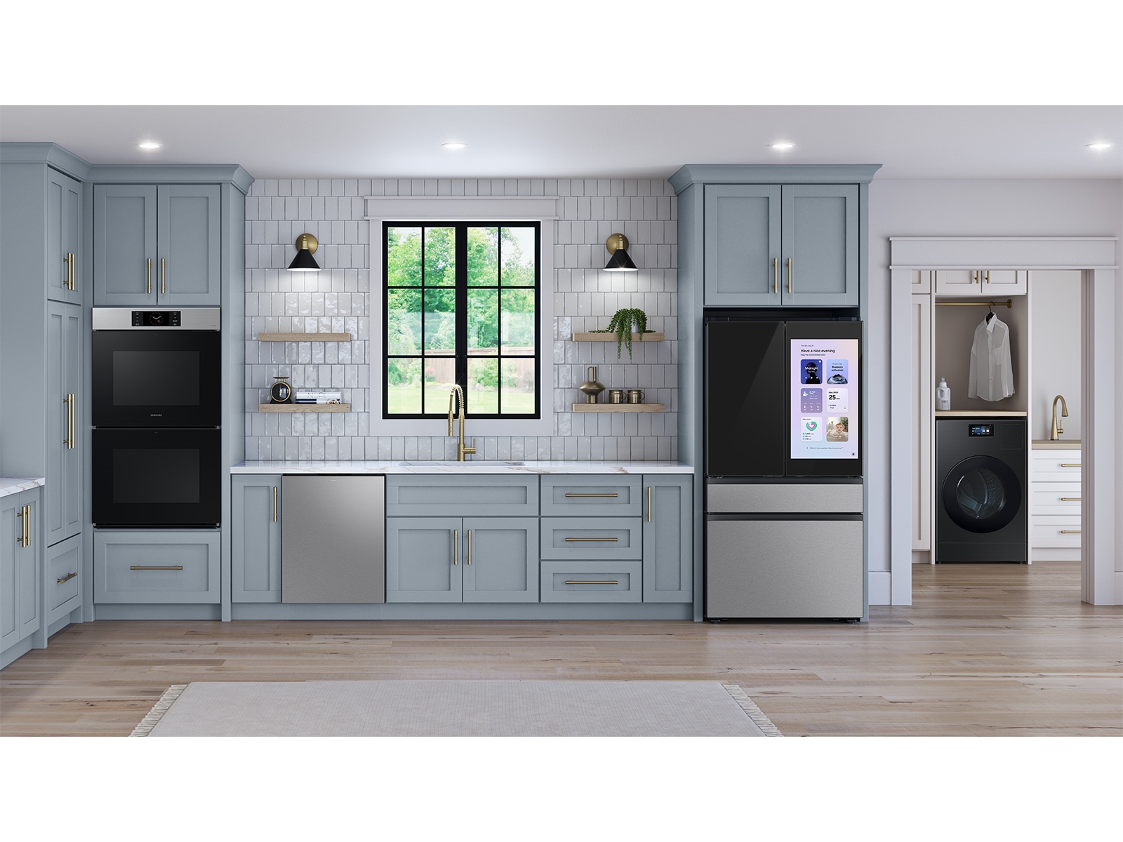 Bespoke AI All-in-One Vented Combo AI Home 7" LCD Display AI OptiWash™ &amp; Dry 5.3 cu.ft. Brushed Black